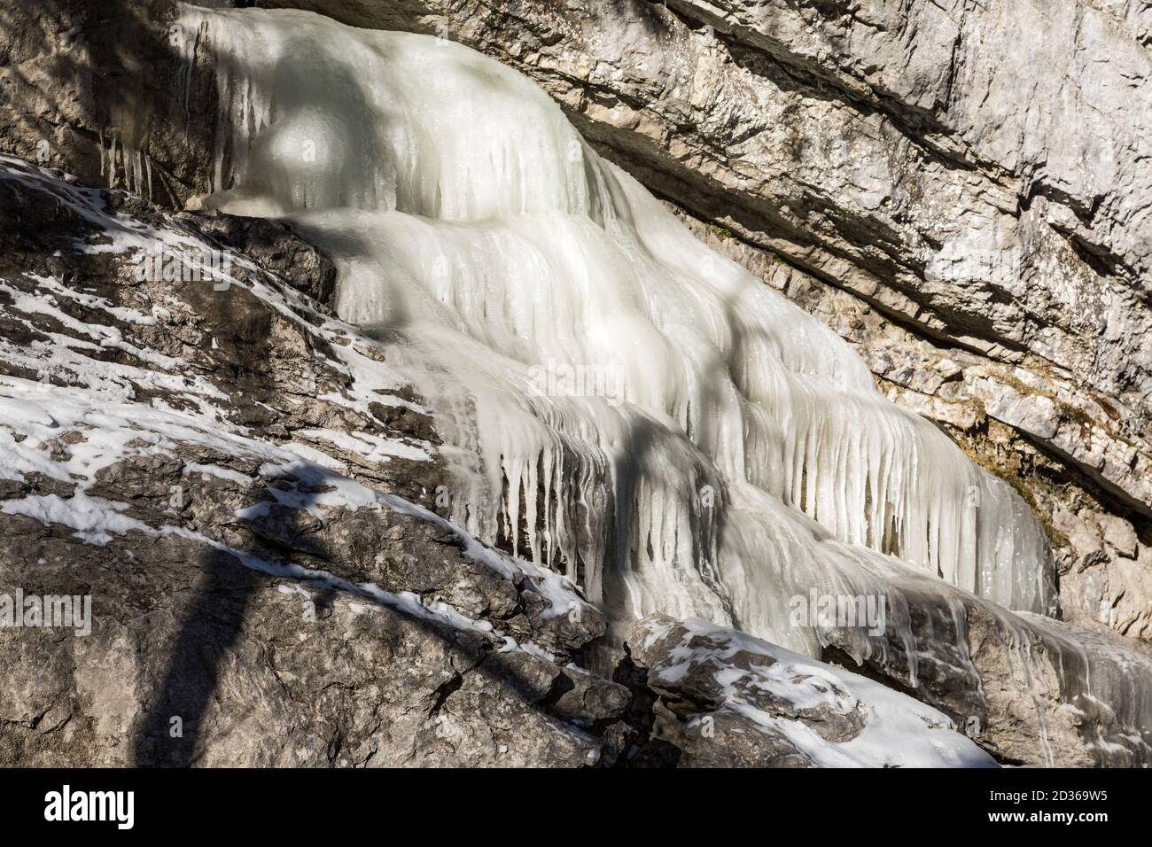 Breitachklamm, Felswand, vereist, Oberstdorf, Allgäu Stockfoto