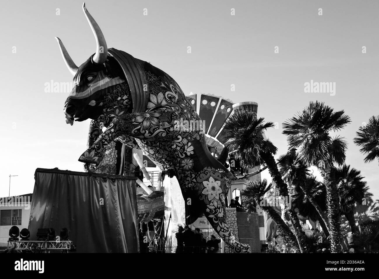 Viareggio, Parade der allegorischen Wagen des berühmtesten italienischen Karnevals. Stockfoto