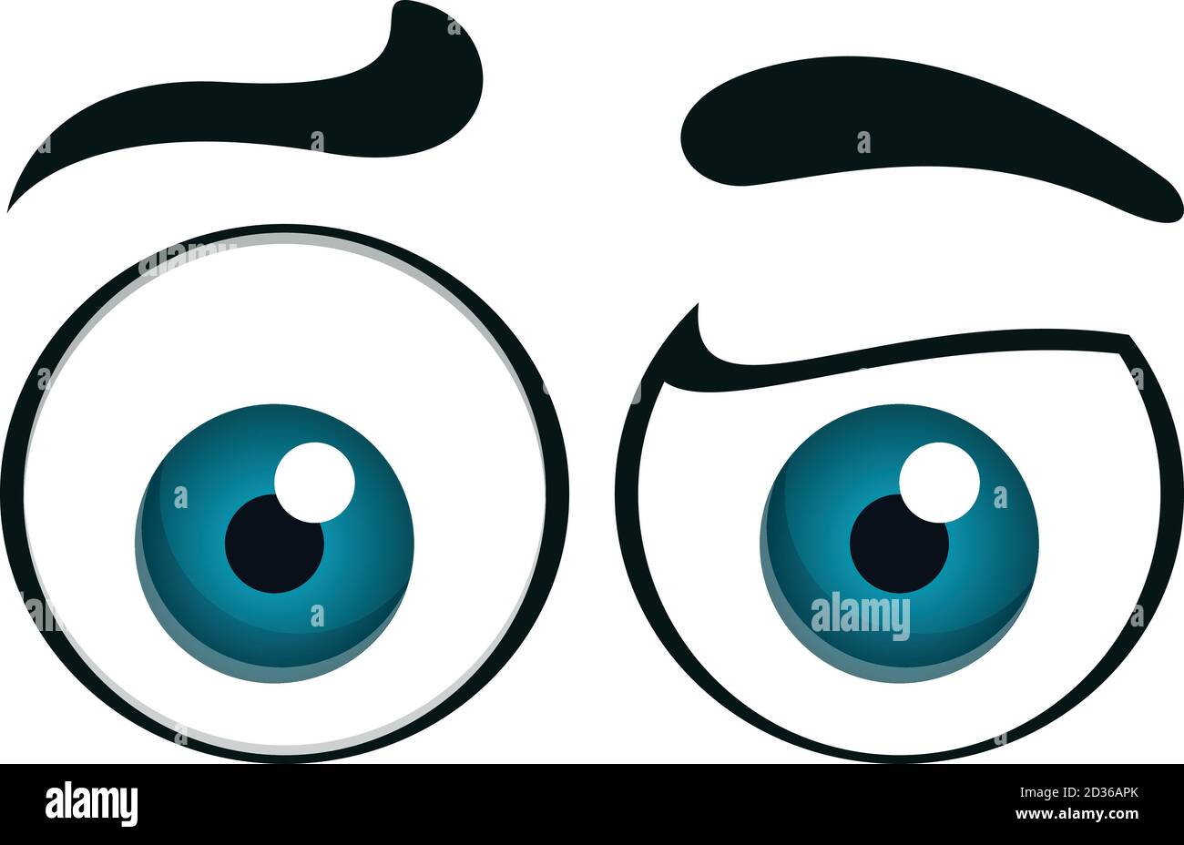 Symbol für gelangweilte runde Augen. Cartoon von gebohrten runden Augen Vektor-Symbol für Web-Design isoliert auf weißem Hintergrund Stock Vektor