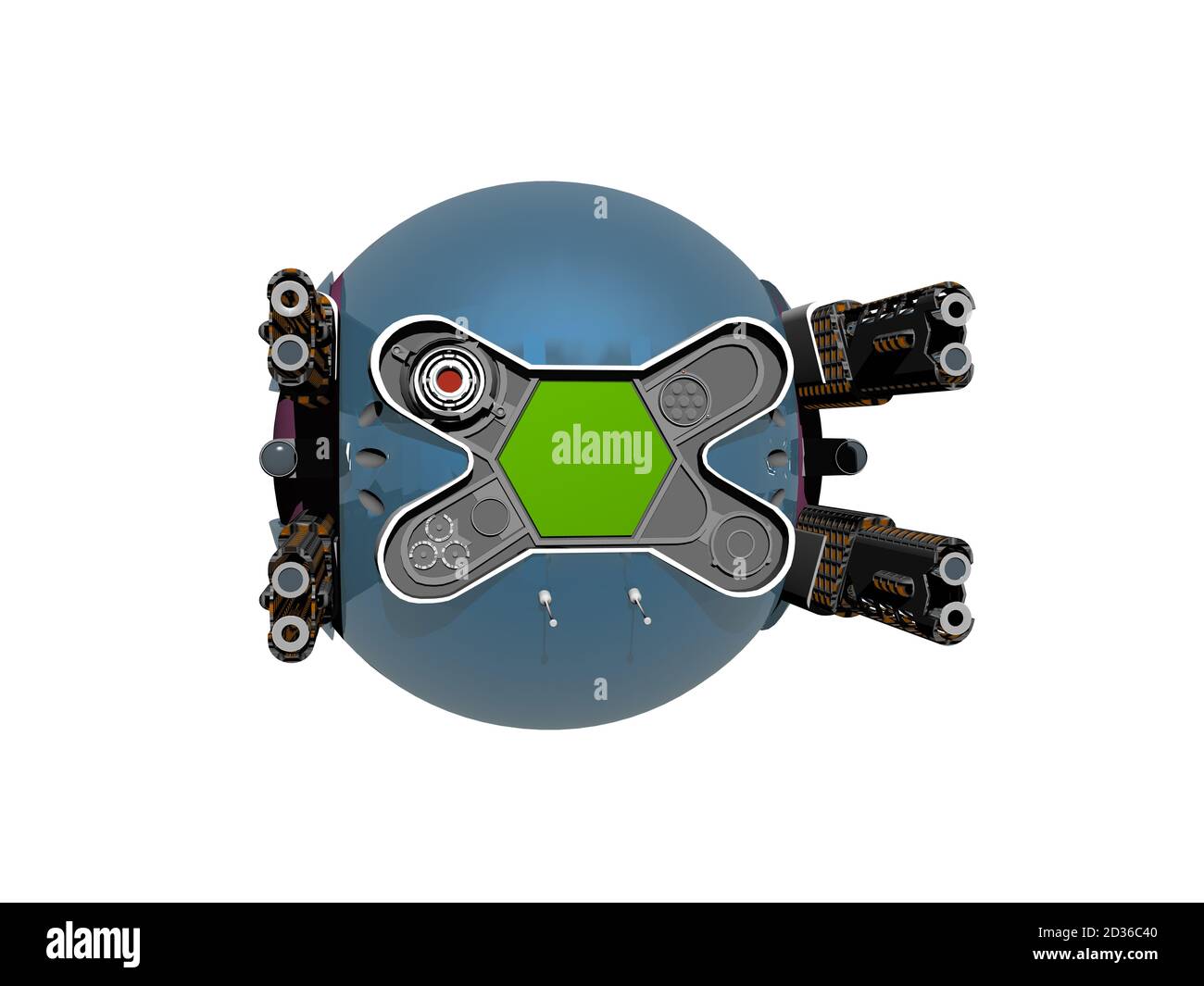 Raumstation und Raumschiff im Weltraum Stockfoto