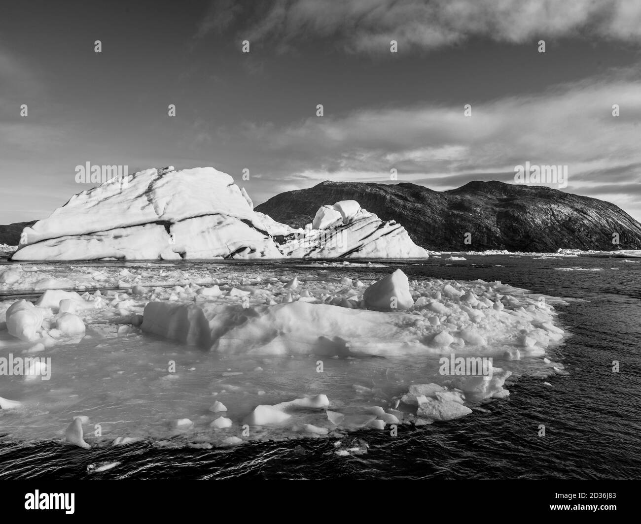 Eisberge, die in der Labradorsee, im Nuuk Fjord, in Sermersooq, Grönland schwimmen Stockfoto