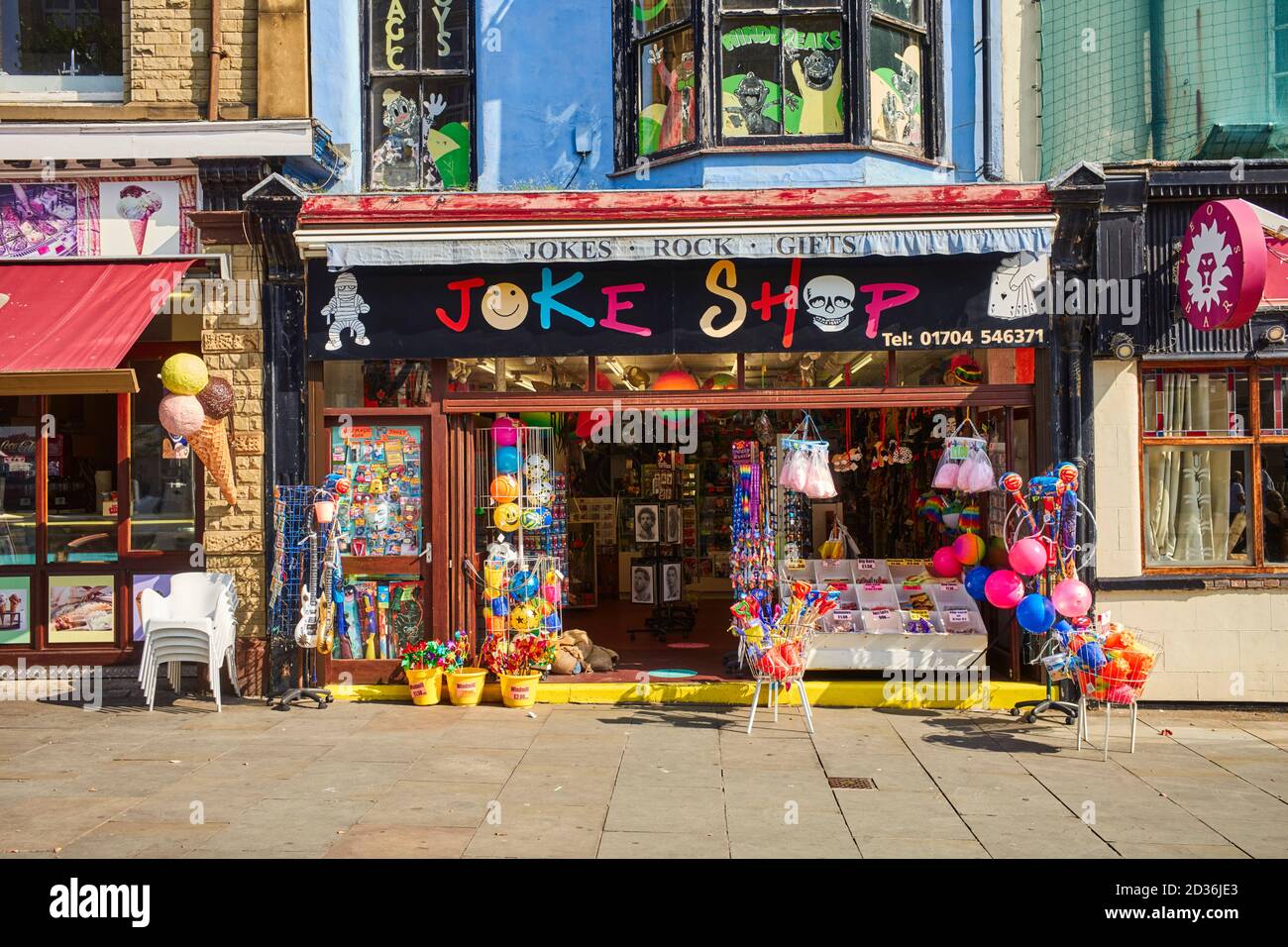 Joke und Seaside Geschenke Shop in Southport, Lancashire Stockfoto