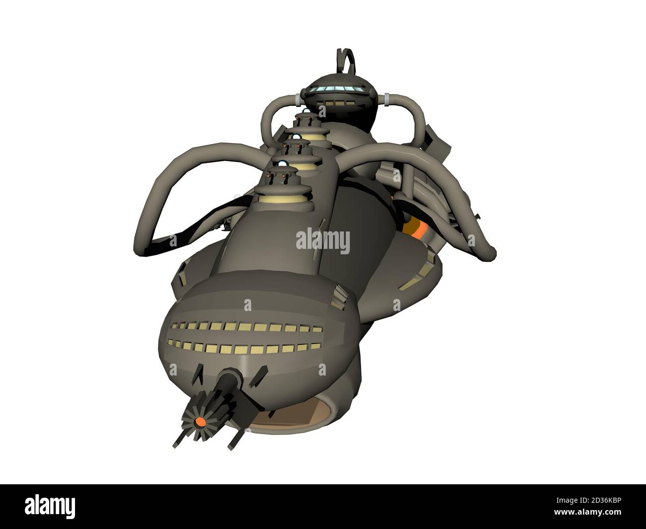 Raumschiff und Raumstation im Weltraum Stockfoto