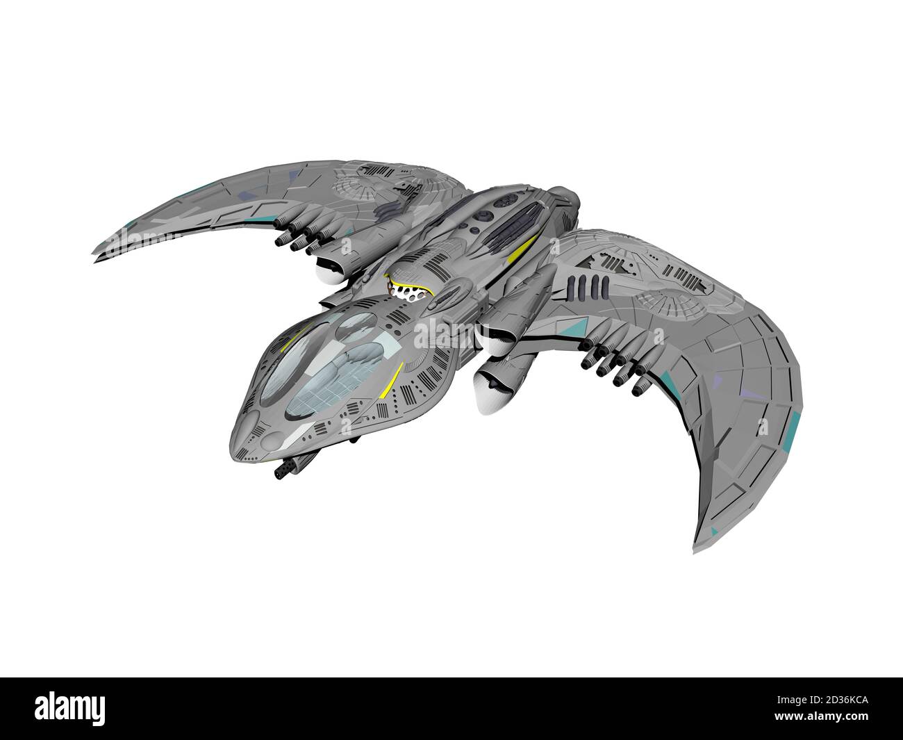 Raumstation und Raumschiff im Weltraum Stockfoto