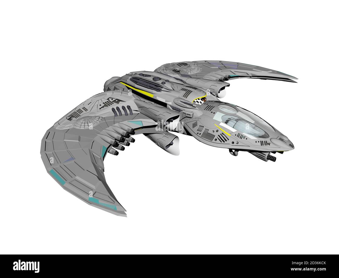 Raumstation und Raumschiff im Weltraum Stockfoto