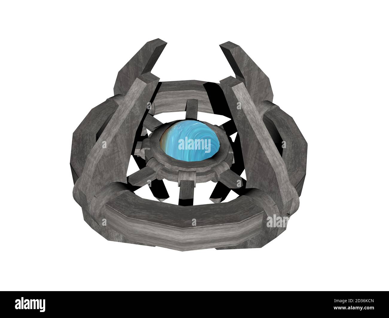 Futuristische Raumstation schwebt im Raum Stockfoto