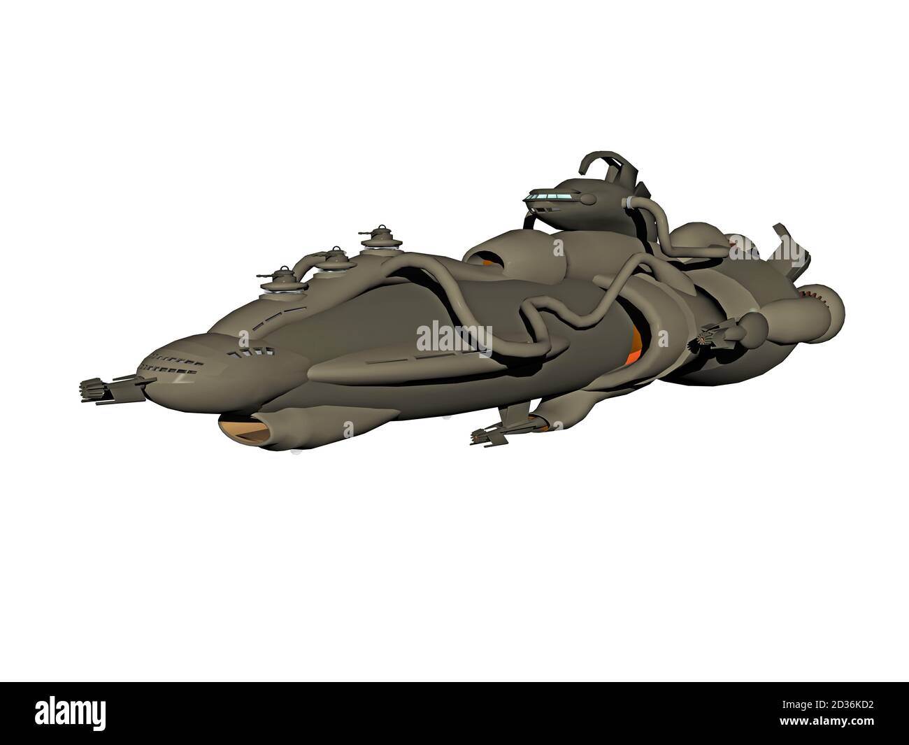 Raumschiff und Raumstation im Weltraum Stockfoto