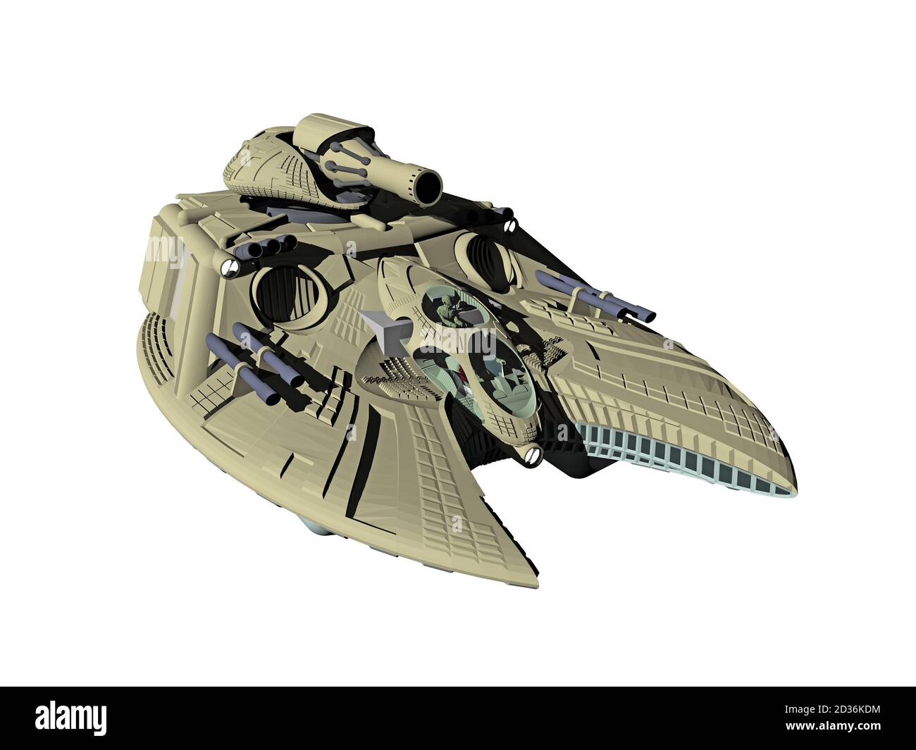 Raumstation und Raumschiff im Weltraum Stockfoto