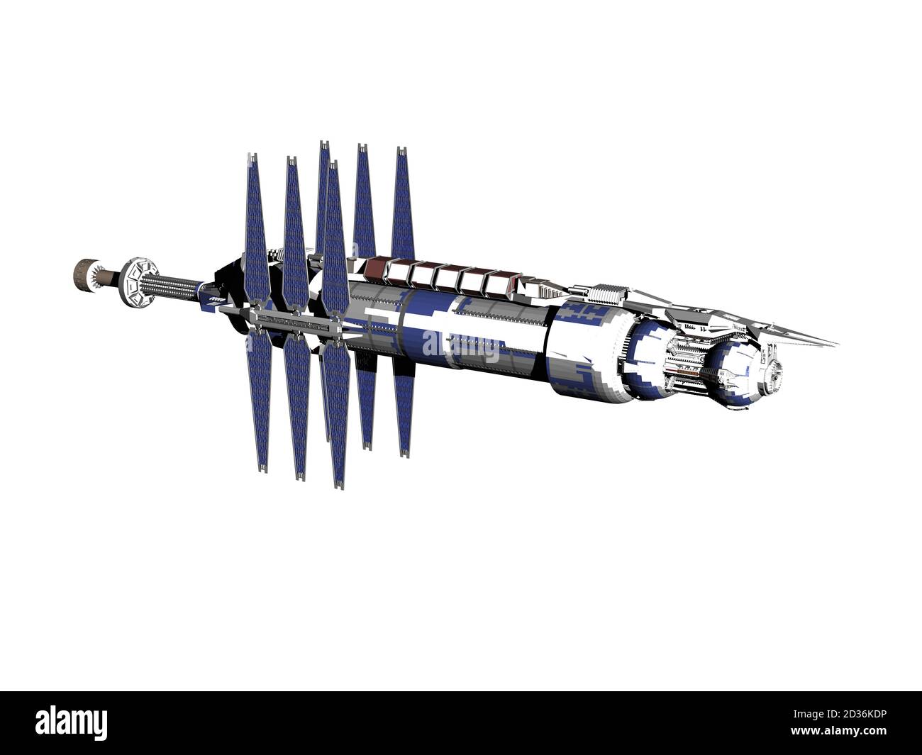 Raumstation und Raumschiff im Weltraum Stockfoto