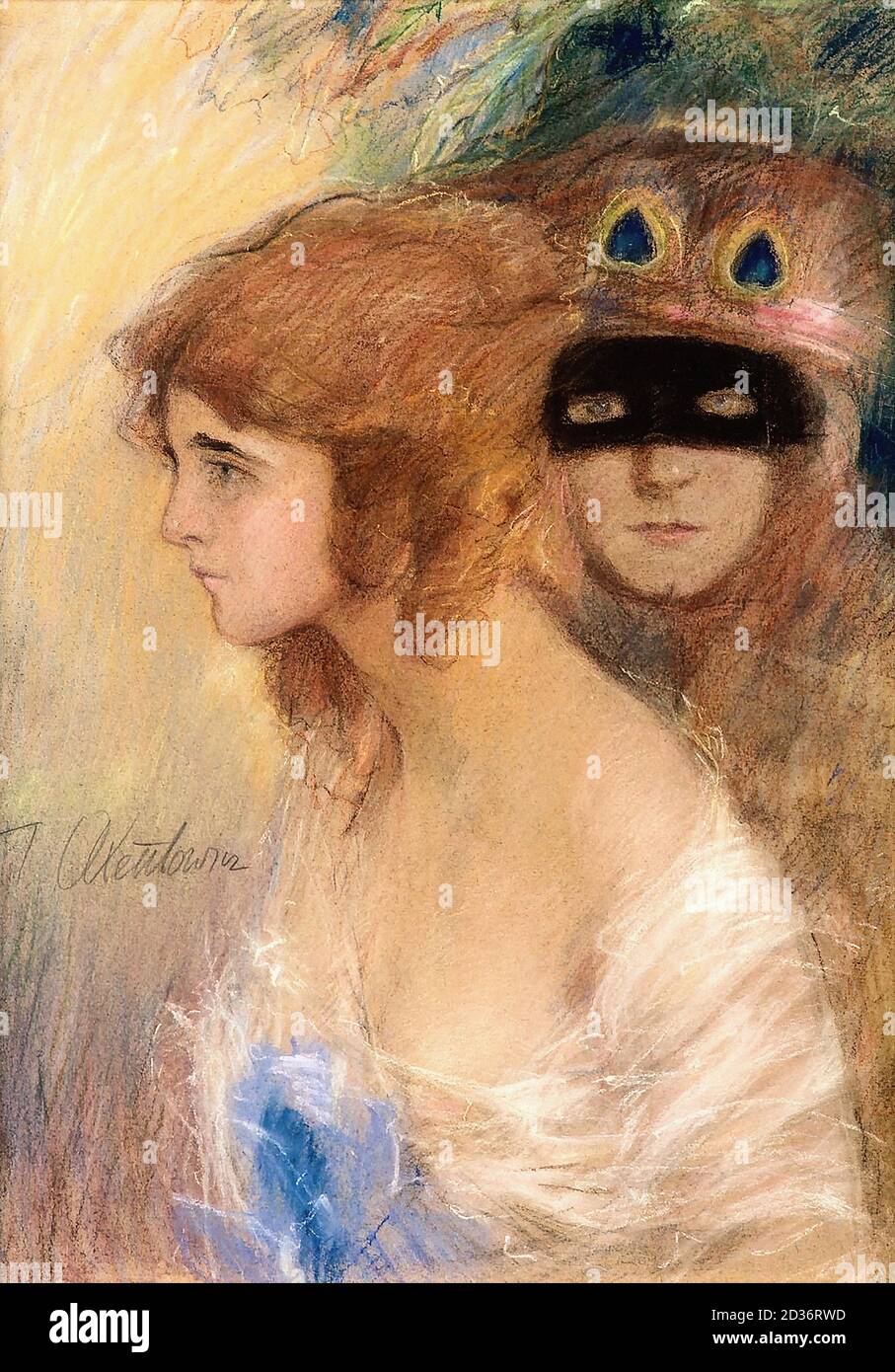 Axntowicz Teodor - auf einem Maskenball - Polnische Schule - Stockfoto