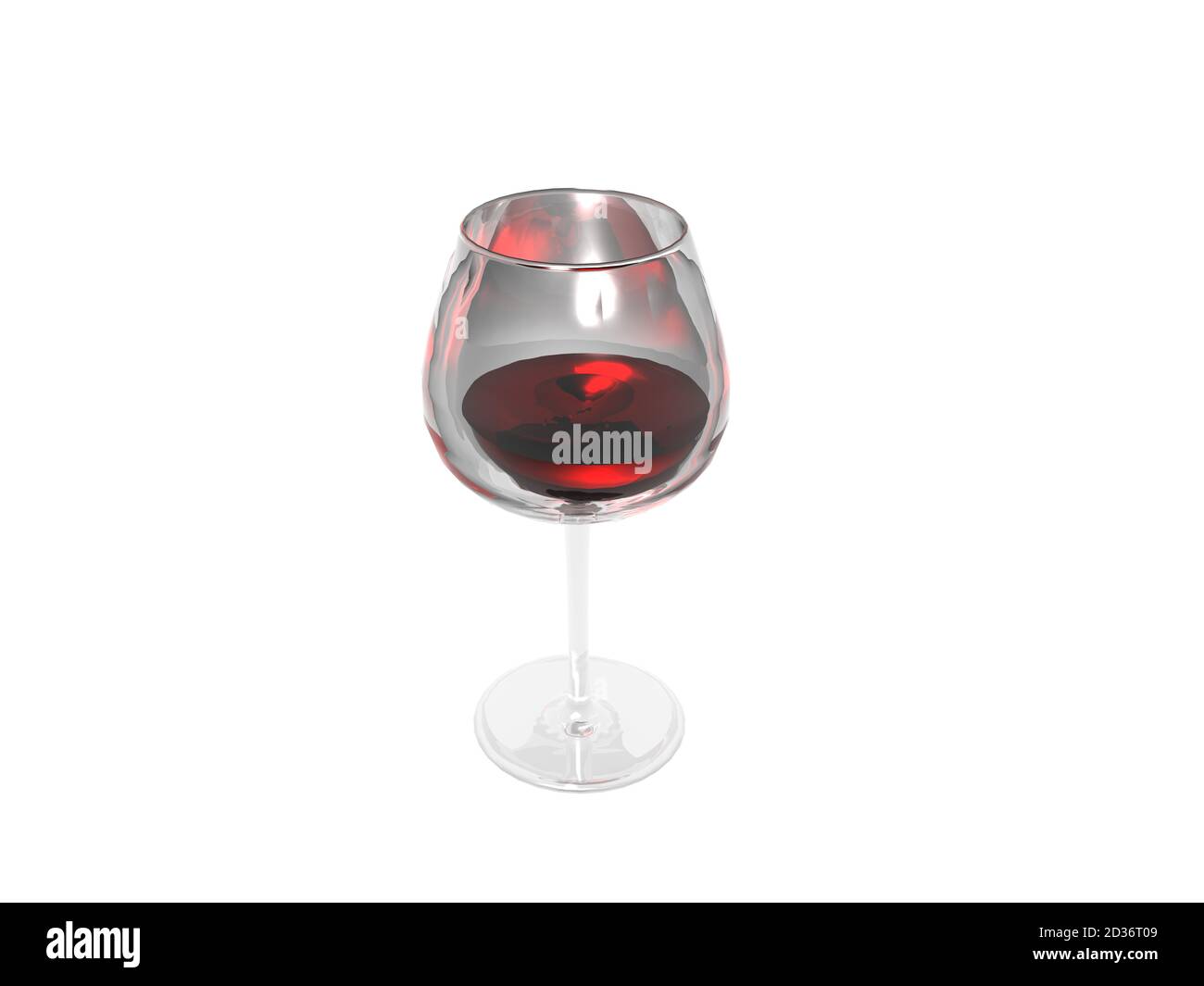Langstielige Weinglas mit Getränk Stockfoto