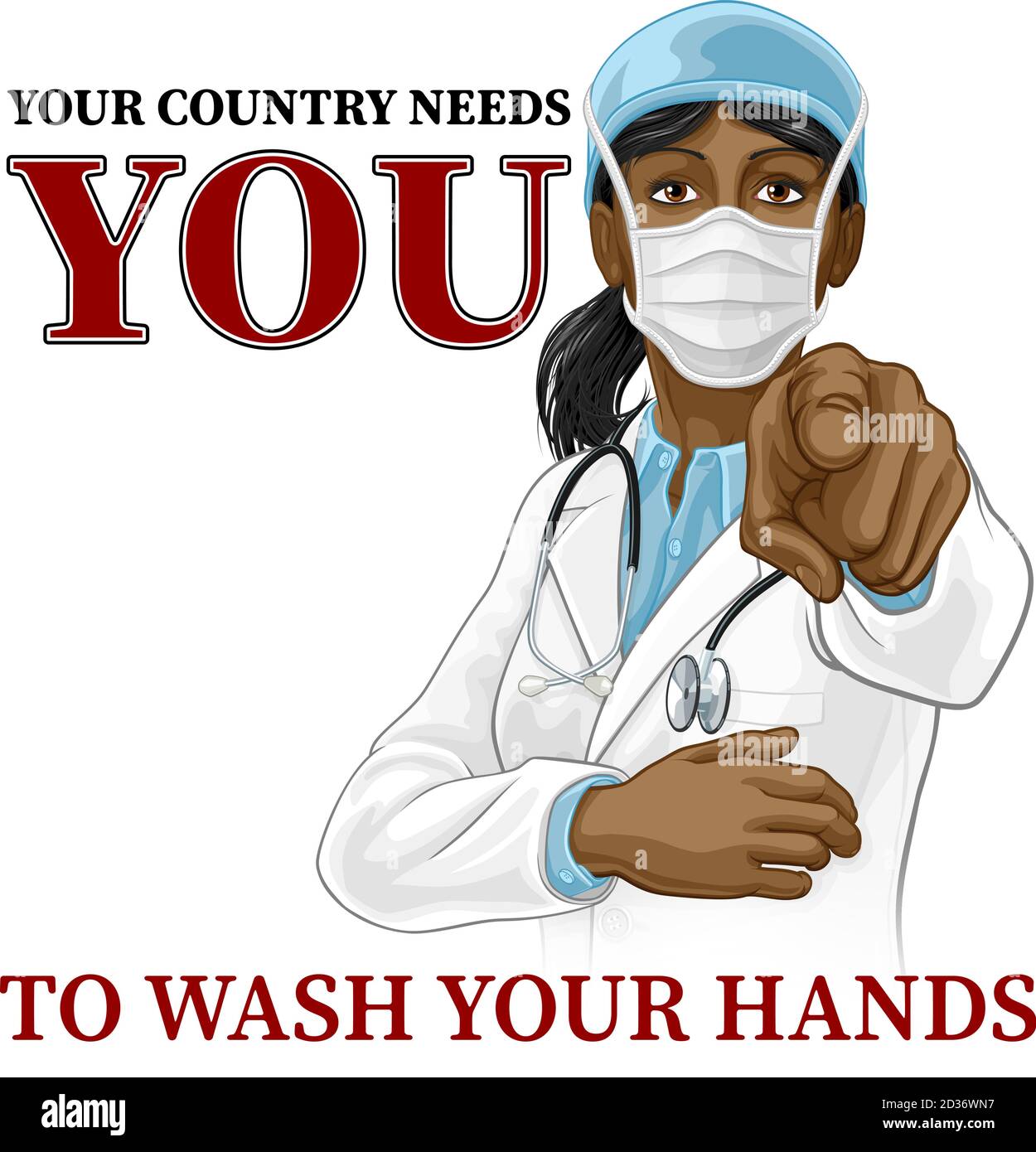 Doktor Frau Zeigt Braucht Sie Waschen Sie Ihre Hände Stock Vektor
