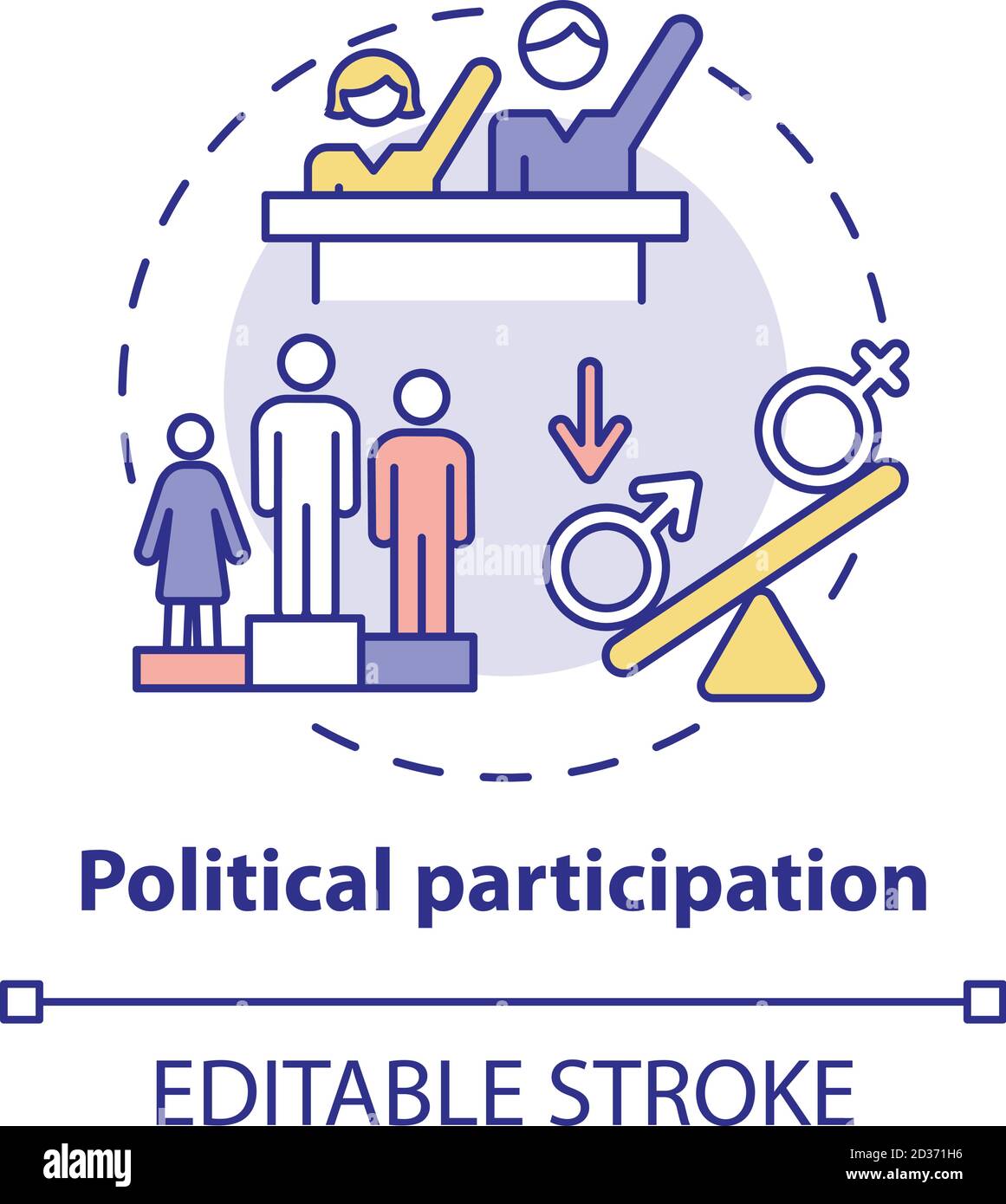 Politische Partizipation Konzept Symbol Stock Vektor