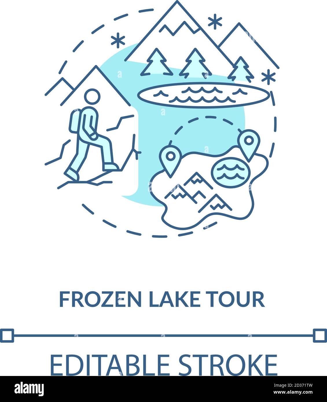 Symbol für das Konzept der Frozen Lake Tour Stock Vektor