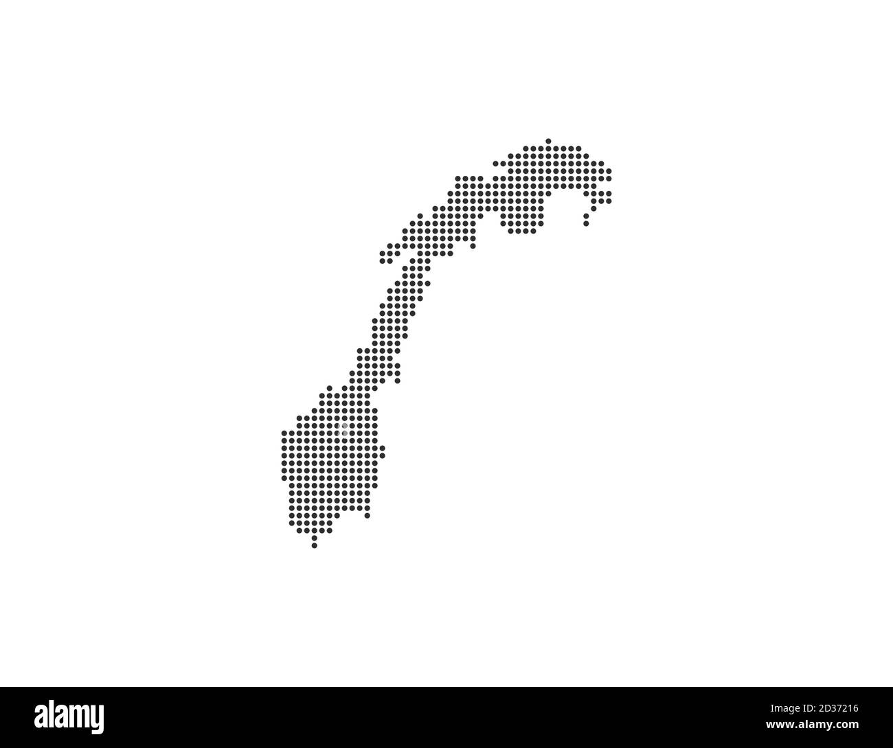 Norwegen, Land, gepunktete Karte auf weißem Hintergrund. Vektorgrafik. Stock Vektor