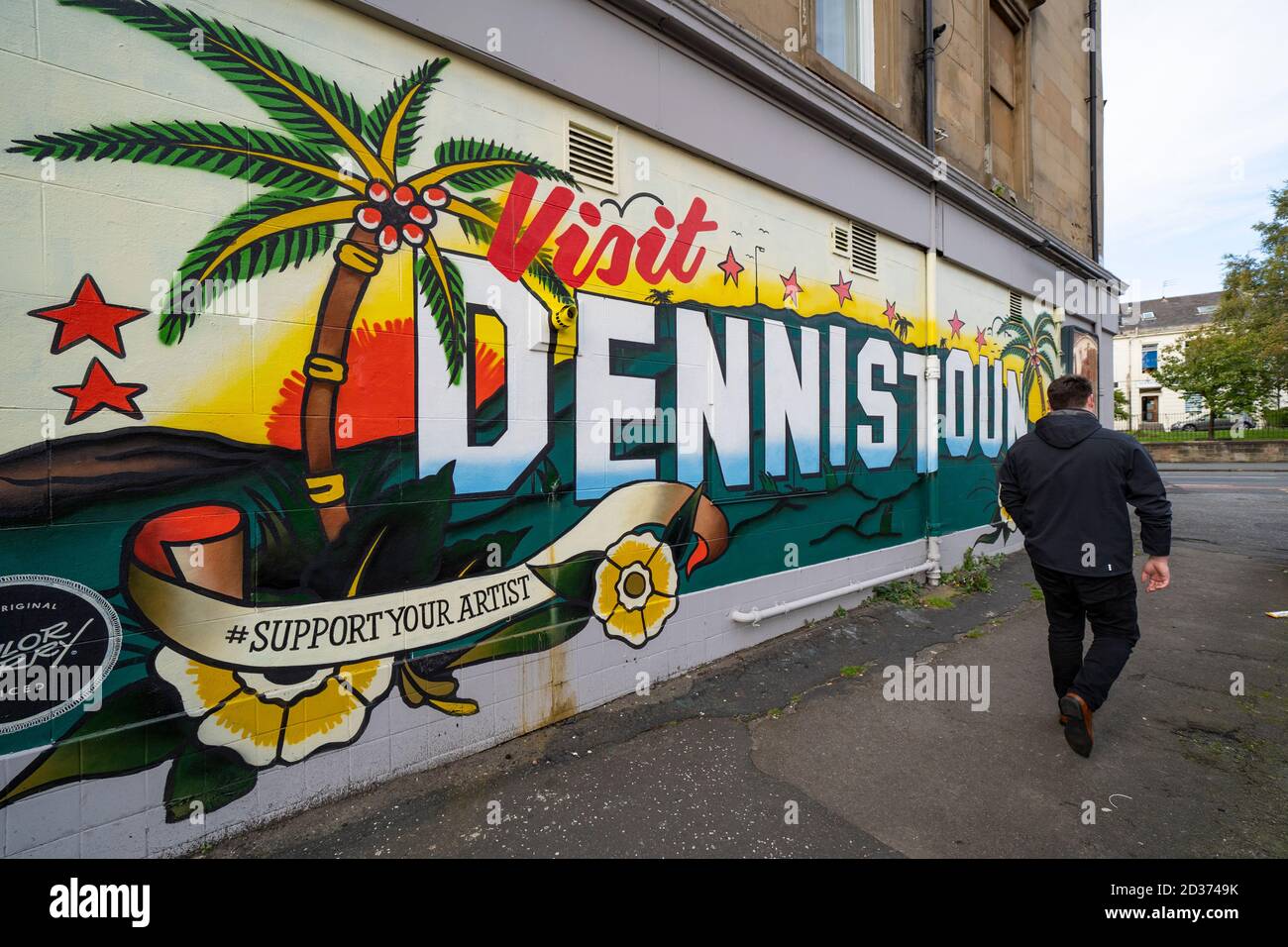 Wandgemälde in Dennistoun im östlichen Ende von Glasgow, Schottland, Großbritannien Stockfoto