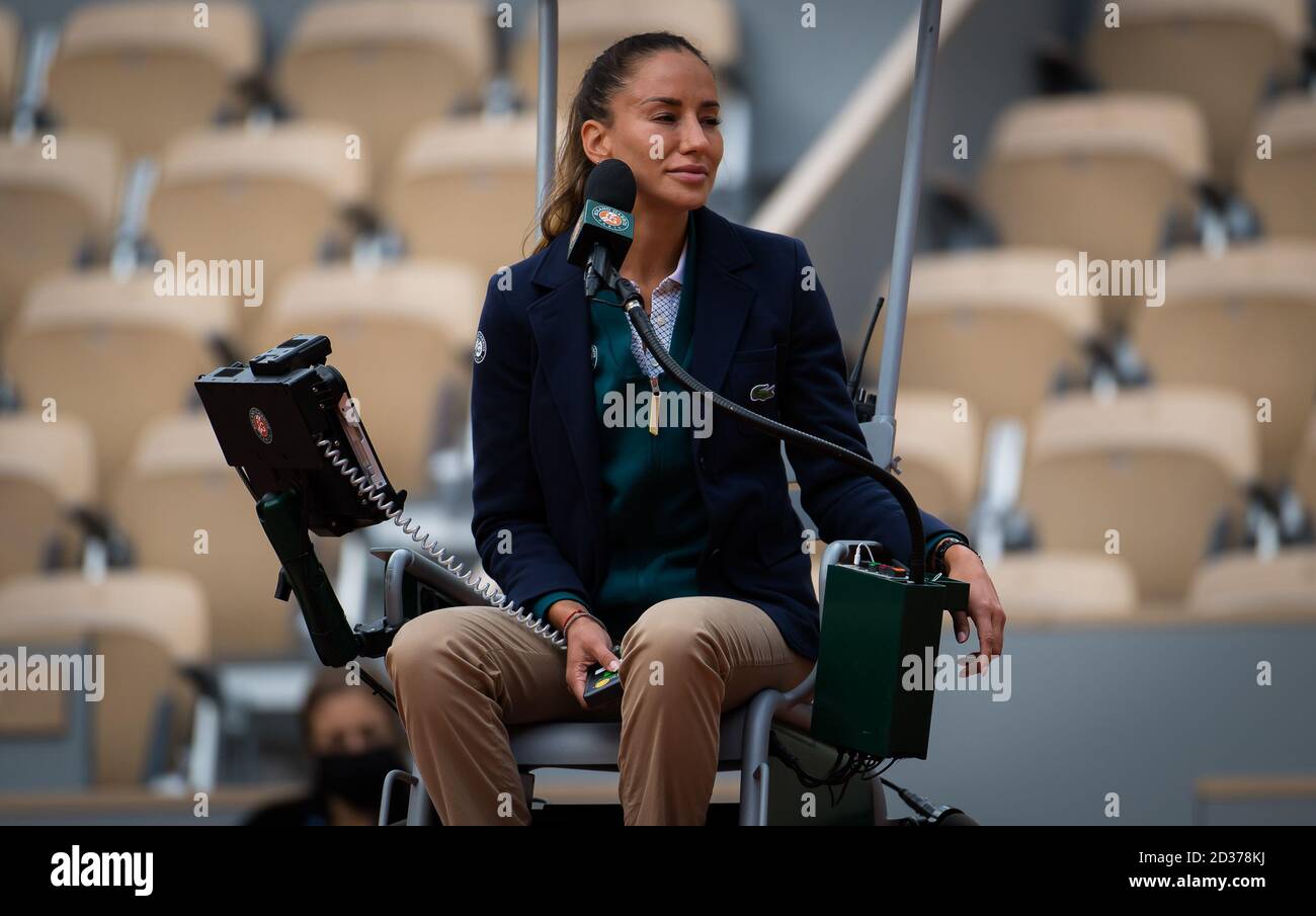 Paris, Frankreich, Italien. Oktober 2020. Marijana Veljovic beim Roland Garros 2020, Grand Slam Tennisturnier, am 7. Oktober 2020 im Roland Garros Stadion in Paris, Frankreich - Foto Rob Prange/Spanien DPPI/DPPI im Viertelfinale des Roland Garros 2020, Grand Slam, Tennis Internationals in paris, frankreich, Italien, Oktober 07 2020 Quelle: Independent Photo Agency/Alamy Live News Stockfoto