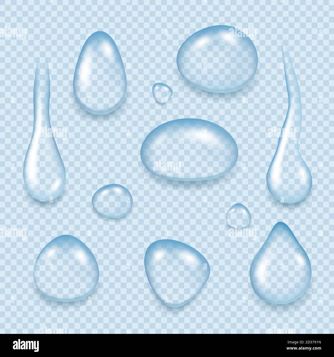 Wassertropfen. Aqua Fresh Flüssigkeit transparente Spritzer reinigen realistische Tropfen Wasser Vektor-Vorlage Stock Vektor