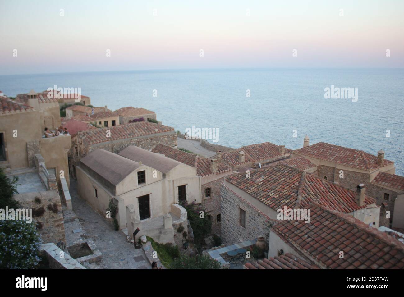 Monemvasia , historisches mittelalterliches Dorf im südlichen Peloponnes, Griechenland Stockfoto