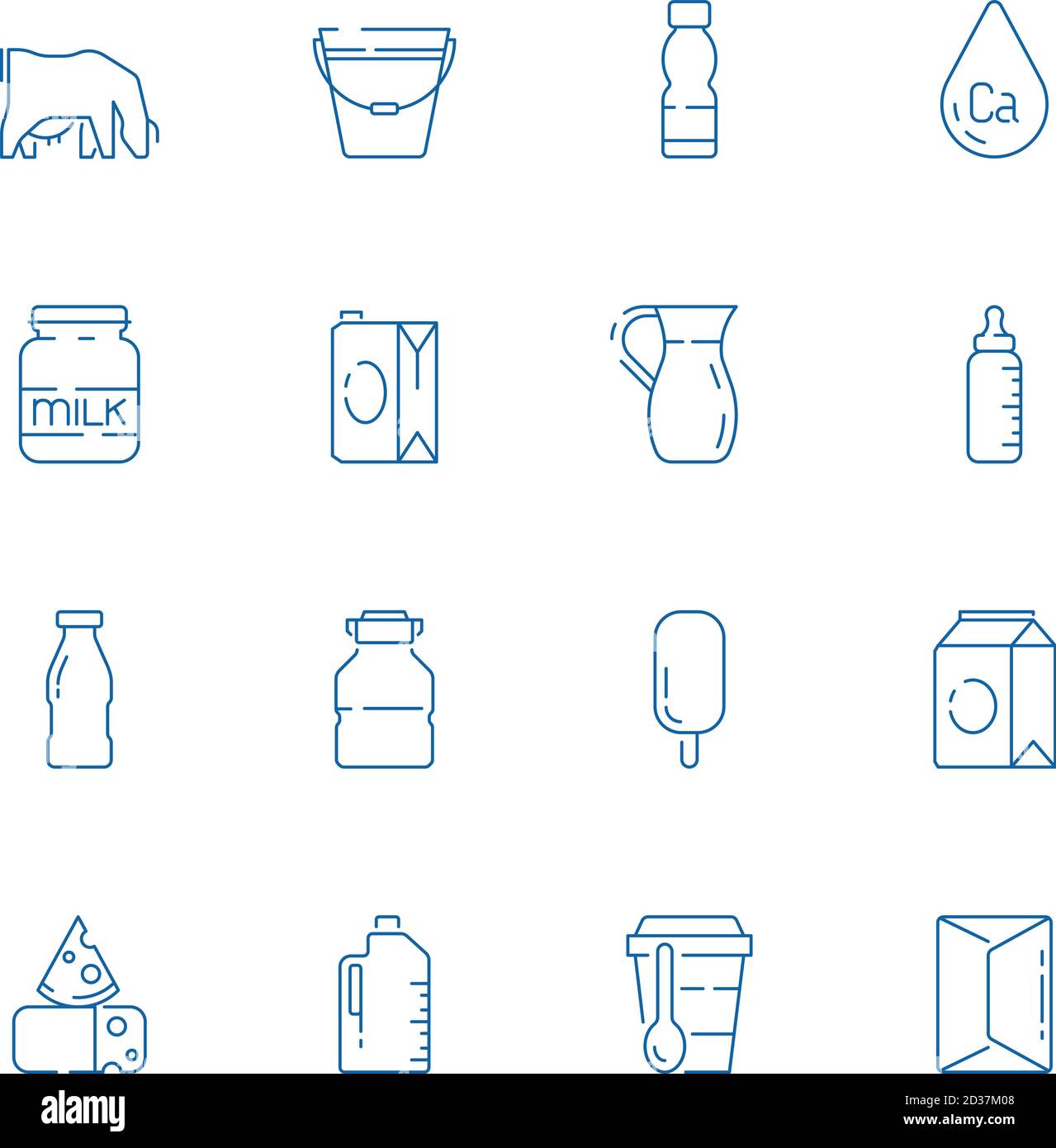 Symbol für Milchprodukte. Käsebox für Joghurt Bauernhof gesunde Lebensmittel Quark Vektor Milch Symbole Sammlung Stock Vektor