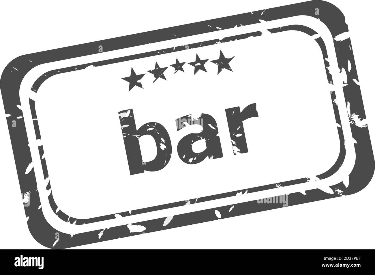 Bar grunge Stempelabdruck auf weißem Hintergrund Stockfoto