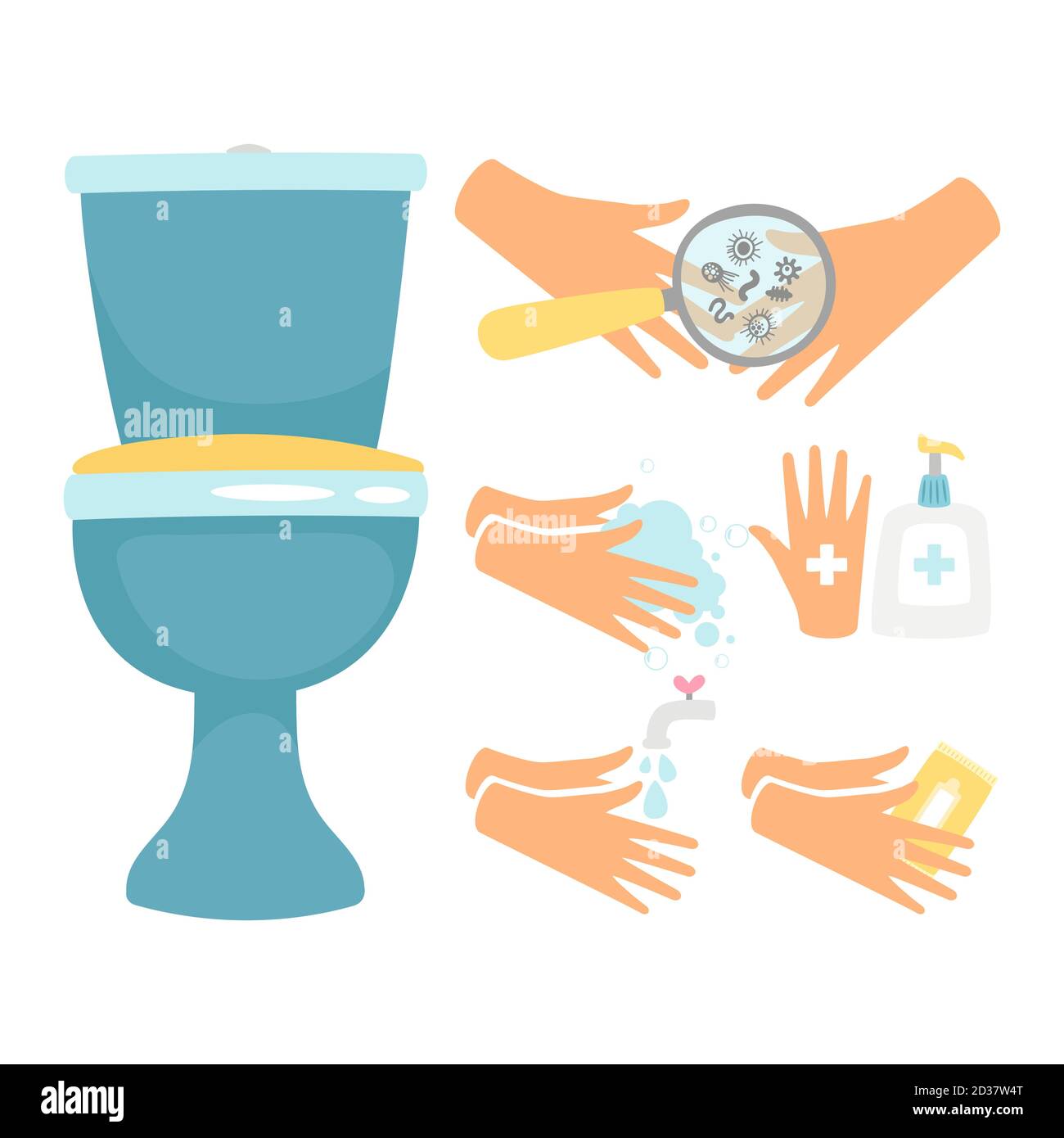 Hände Waschen Toilette Stock-Vektorgrafiken kaufen - Alamy