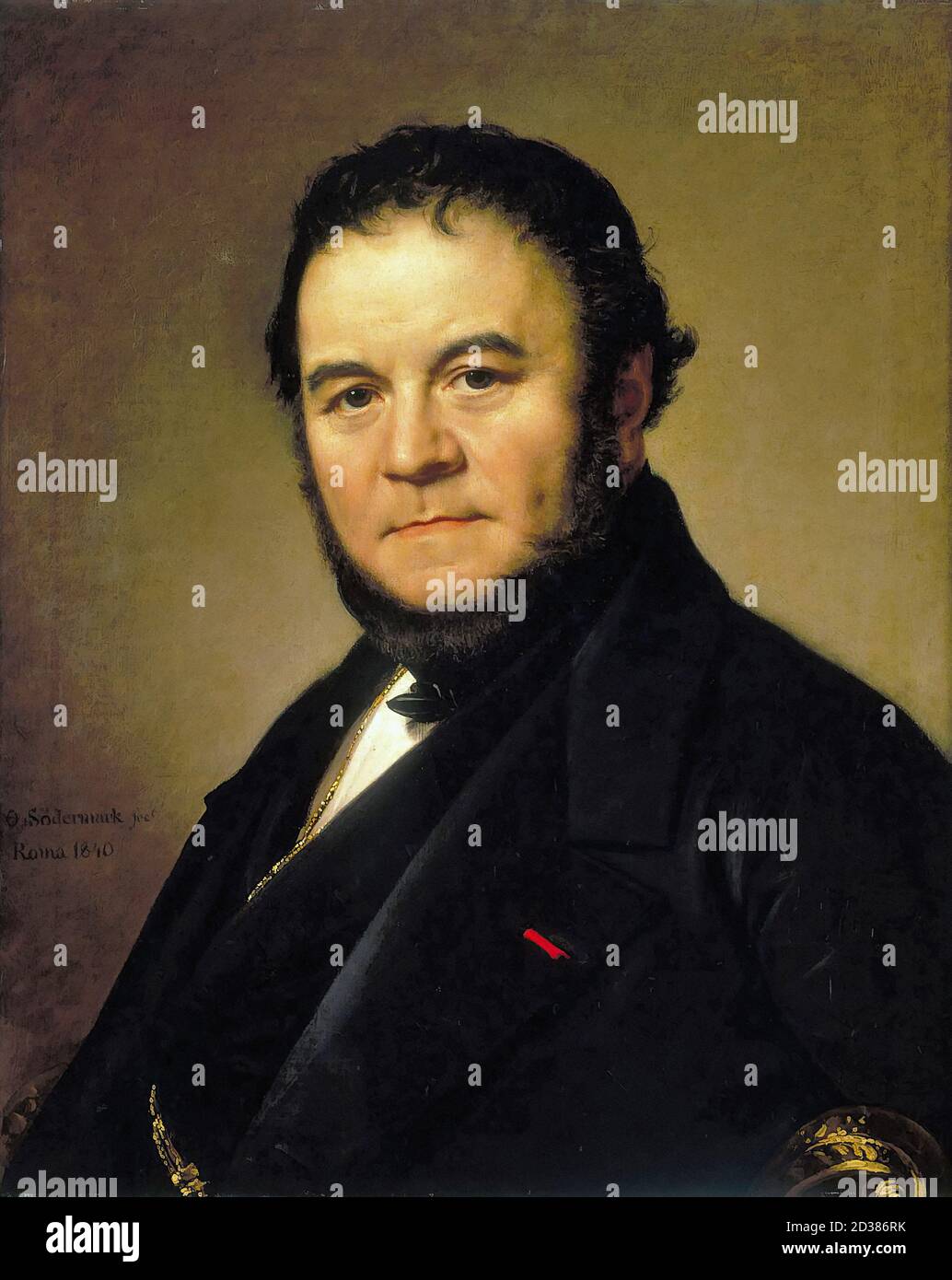 Sodermark Olof Johan - Portrait von Stendhal - Schwedische Schule - 19. Jahrhundert Stockfoto