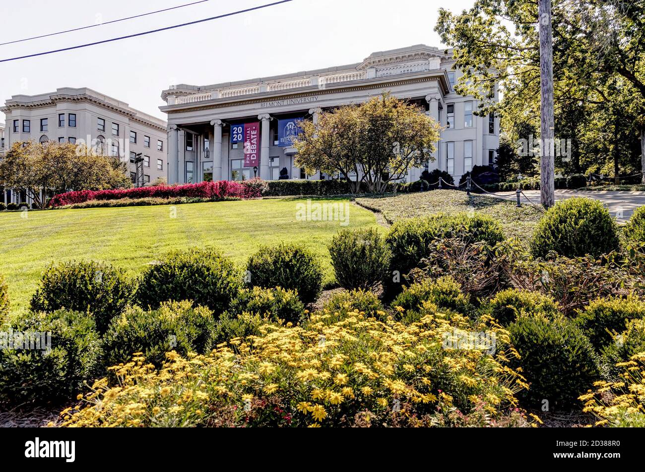 Nashville, Tennessee, USA, 7. Oktober 2020 Präsident Donald Trump und der ehemalige Vizepräsident Joe Biden werden ihre dritte und letzte Debatte in Nashville, Tennessee im Curb Event Center der Belmont University haben. Quelle: Sayre Berman/Alamy Live News Stockfoto