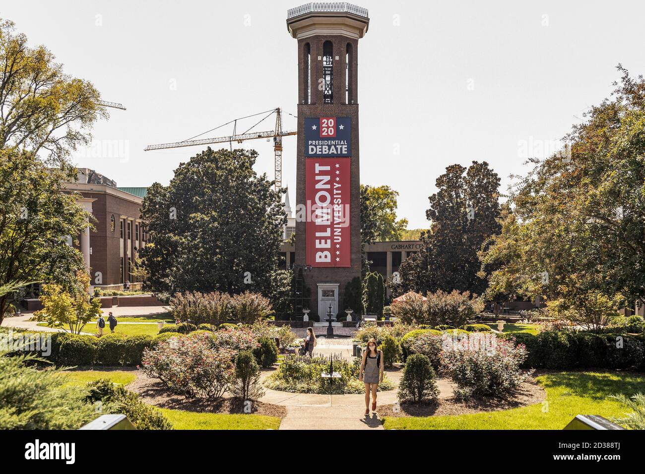 Nashville, Tennessee, USA, 7. Oktober 2020 Präsident Donald Trump und der ehemalige Vizepräsident Joe Biden werden ihre dritte und letzte Debatte in Nashville, Tennessee im Curb Event Center der Belmont University haben. Quelle: Sayre Berman/Alamy Live News Stockfoto