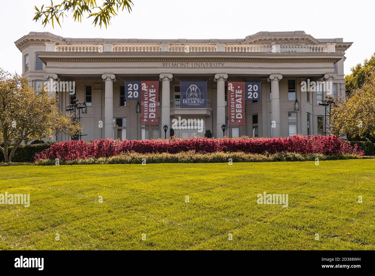 Nashville, Tennessee, USA, 7. Oktober 2020 Präsident Donald Trump und der ehemalige Vizepräsident Joe Biden werden ihre dritte und letzte Debatte in Nashville, Tennessee im Curb Event Center der Belmont University haben. Quelle: Sayre Berman/Alamy Live News Stockfoto