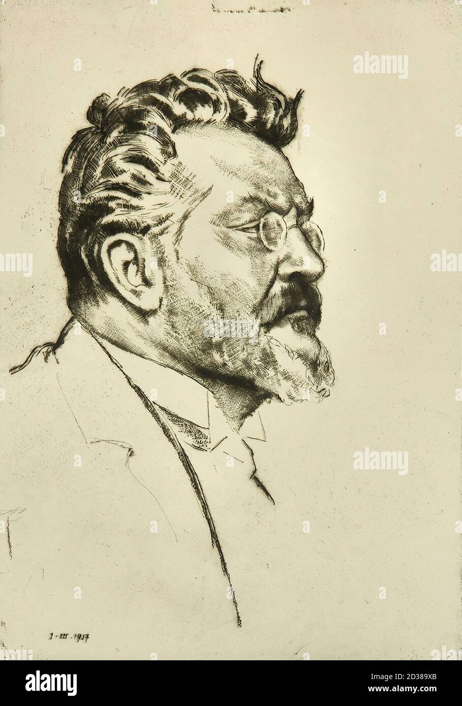 Orlik Emil - Portrait von Max Slevogt - Tschechische Republik Und Slowakei Schule - 19. Jahrhundert Stockfoto