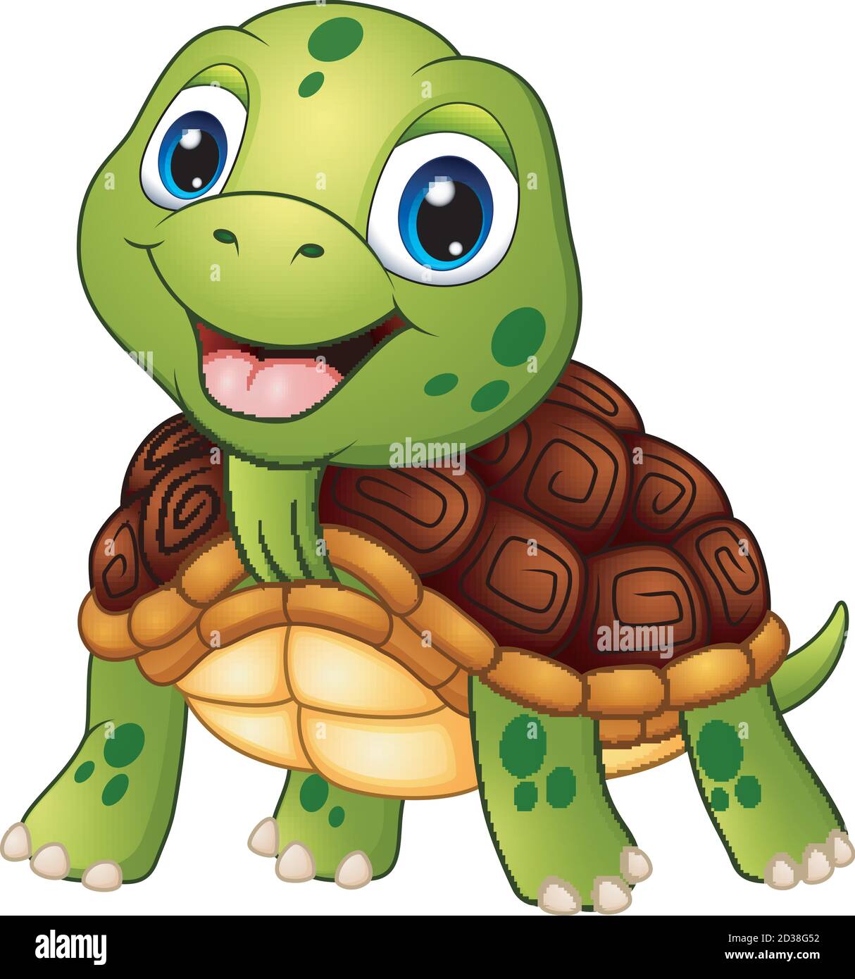 Vektor-Illustration von Cute Schildkröte Cartoon Lächeln Stock Vektor