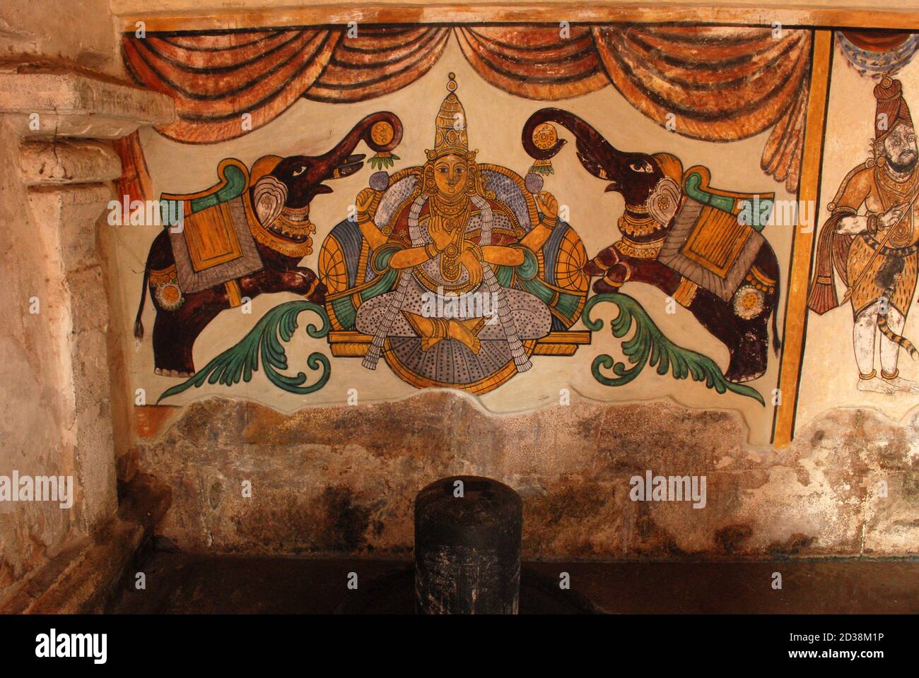 Wandgemälde am Brihadisvara Tempel, tanjore, tamil nadu, indien Stockfoto