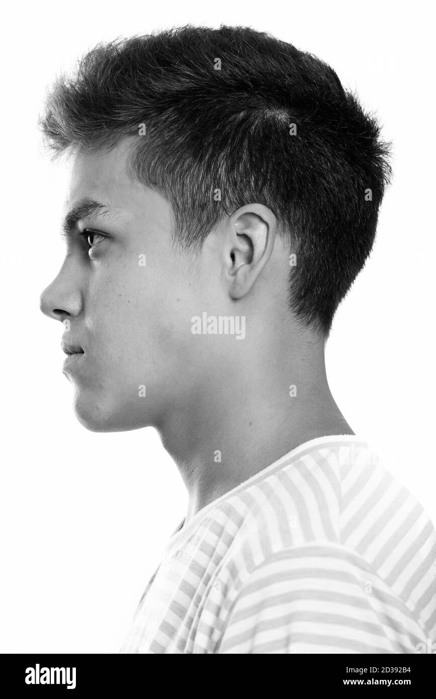 In der Nähe Profil ansehen Junger stattlicher Mann Stockfoto