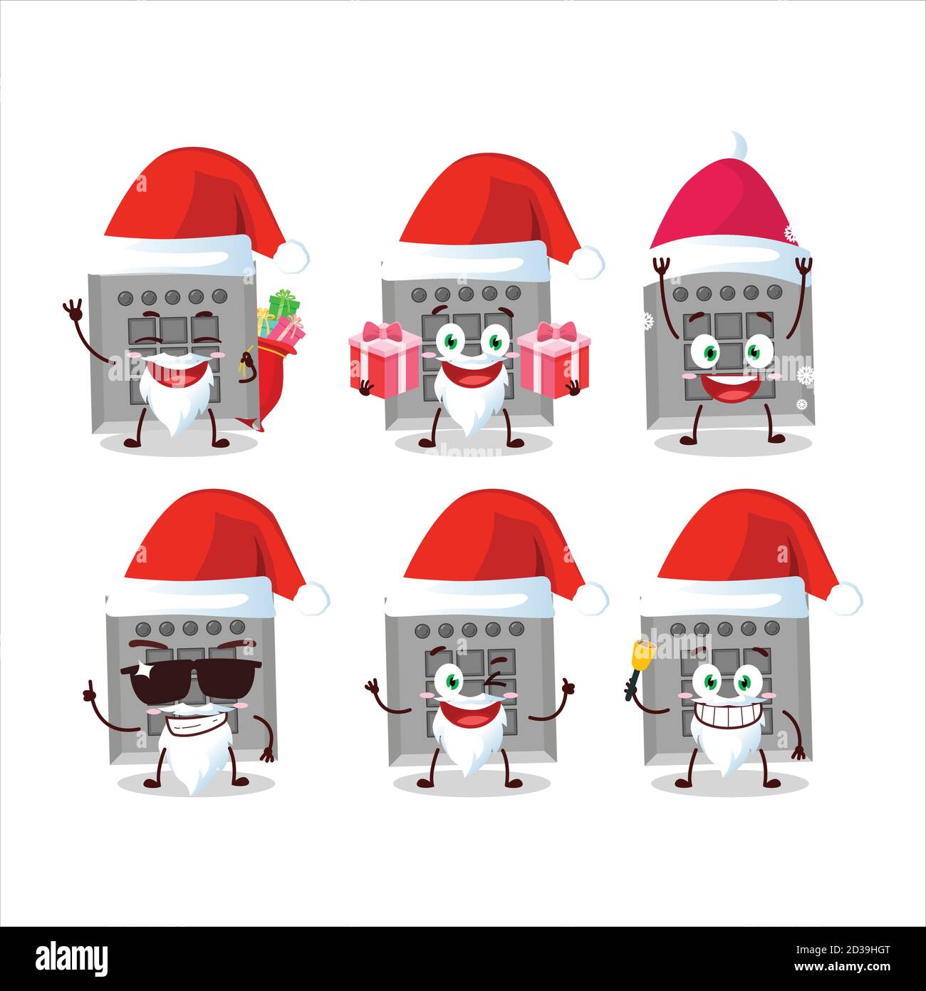 Santa Claus Emoticons mit unter uns Taste Aufgabe Cartoon Charakter Stock Vektor