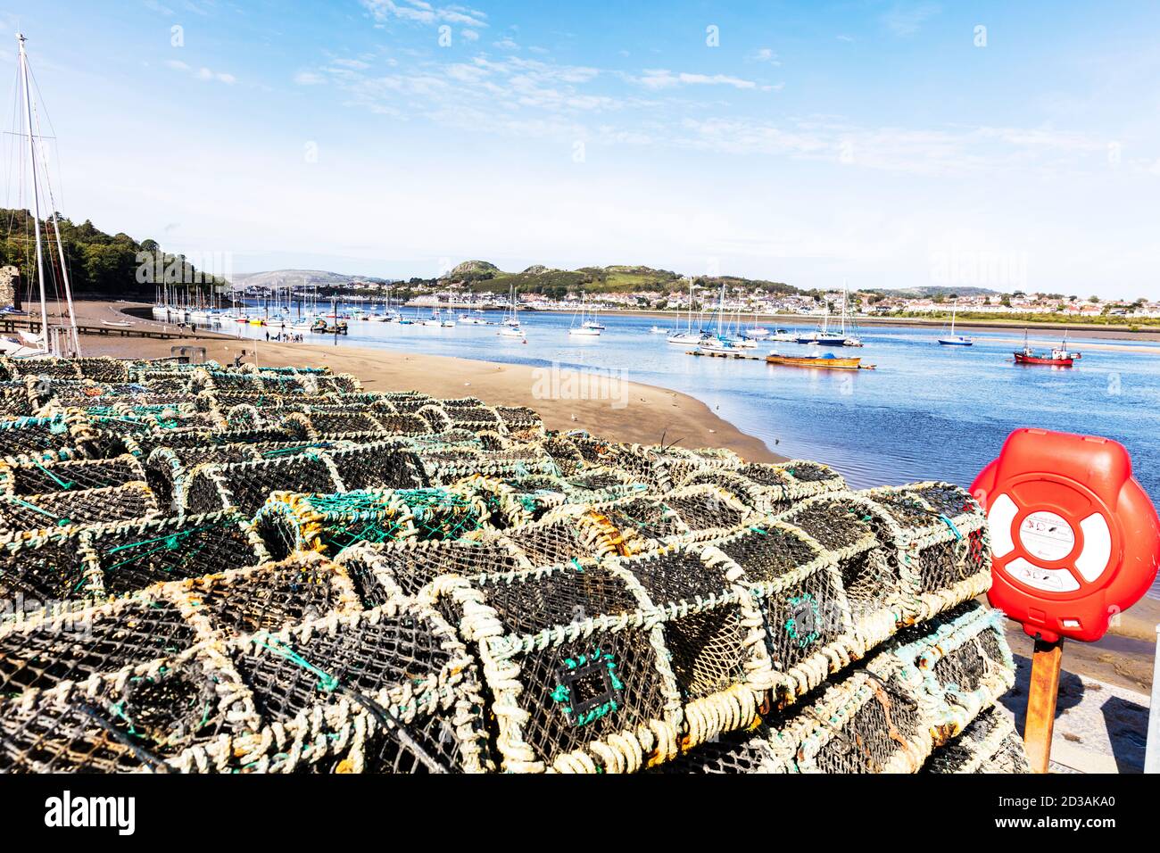 Conwy Harbour, Conwy Marina, Conwy, Conwy Town, Conwy Wales, Wales, North Wales, Großbritannien, Hafen, Yachthafen, Hafen, Wales Coast, Boote, Boot, Küste, Stockfoto