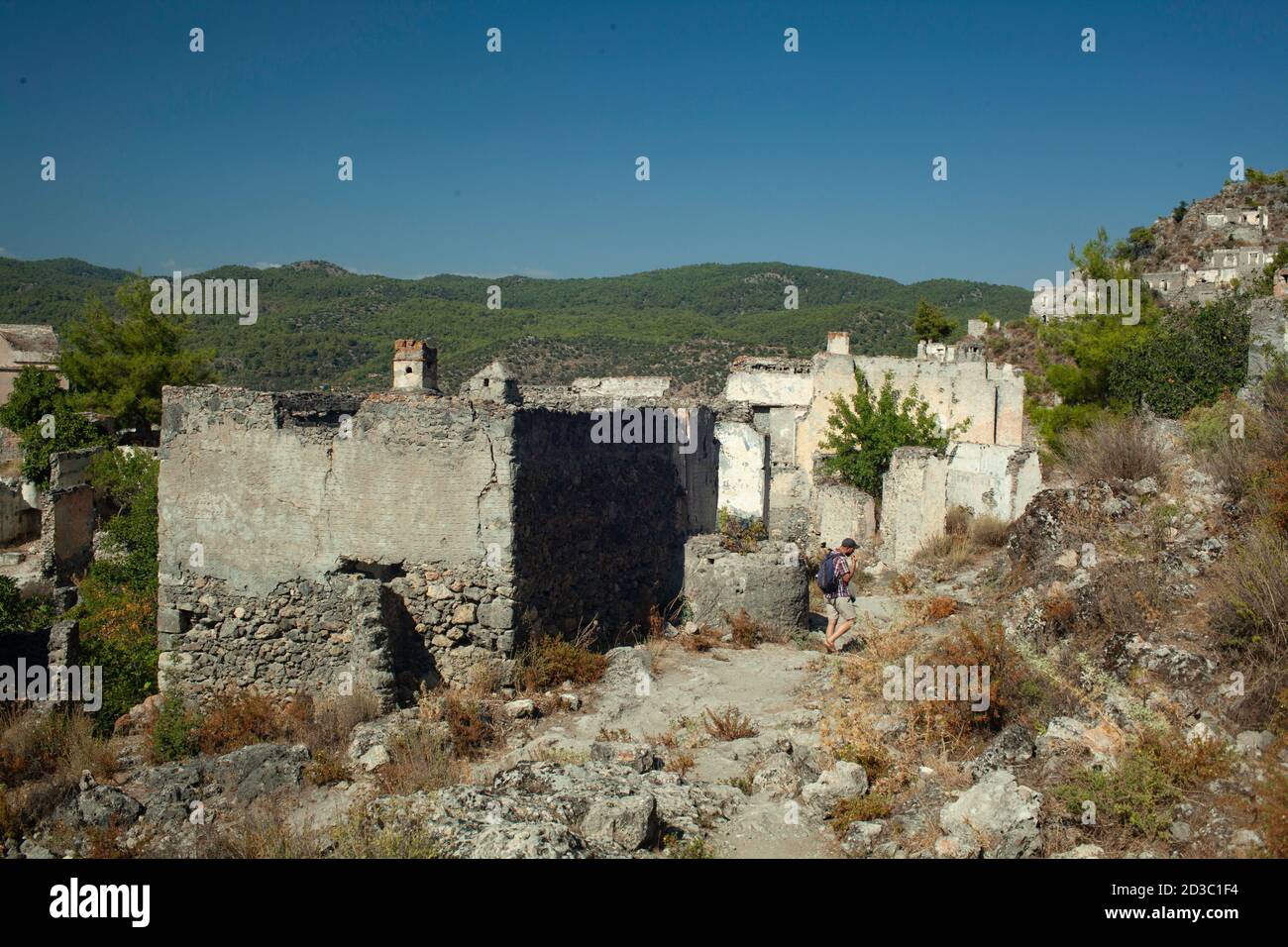 Historisches Denkmal Kayaköy Dorf Lycia Provinz südwestlichen Türkei Stockfoto