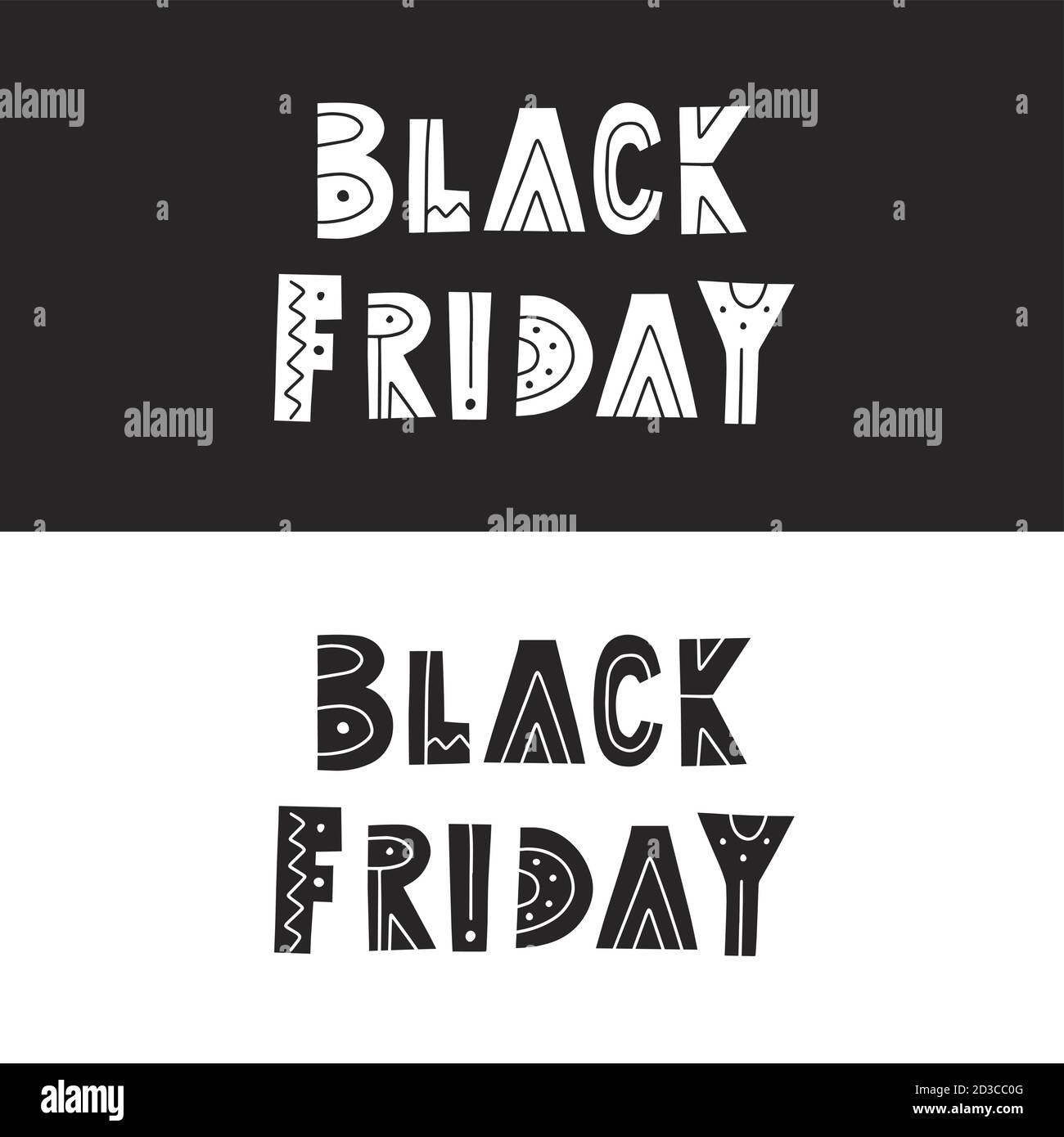 Schwarzer freitag handgezeichneter Schriftzug, Vektor-Illustration Vorlage Stock Vektor