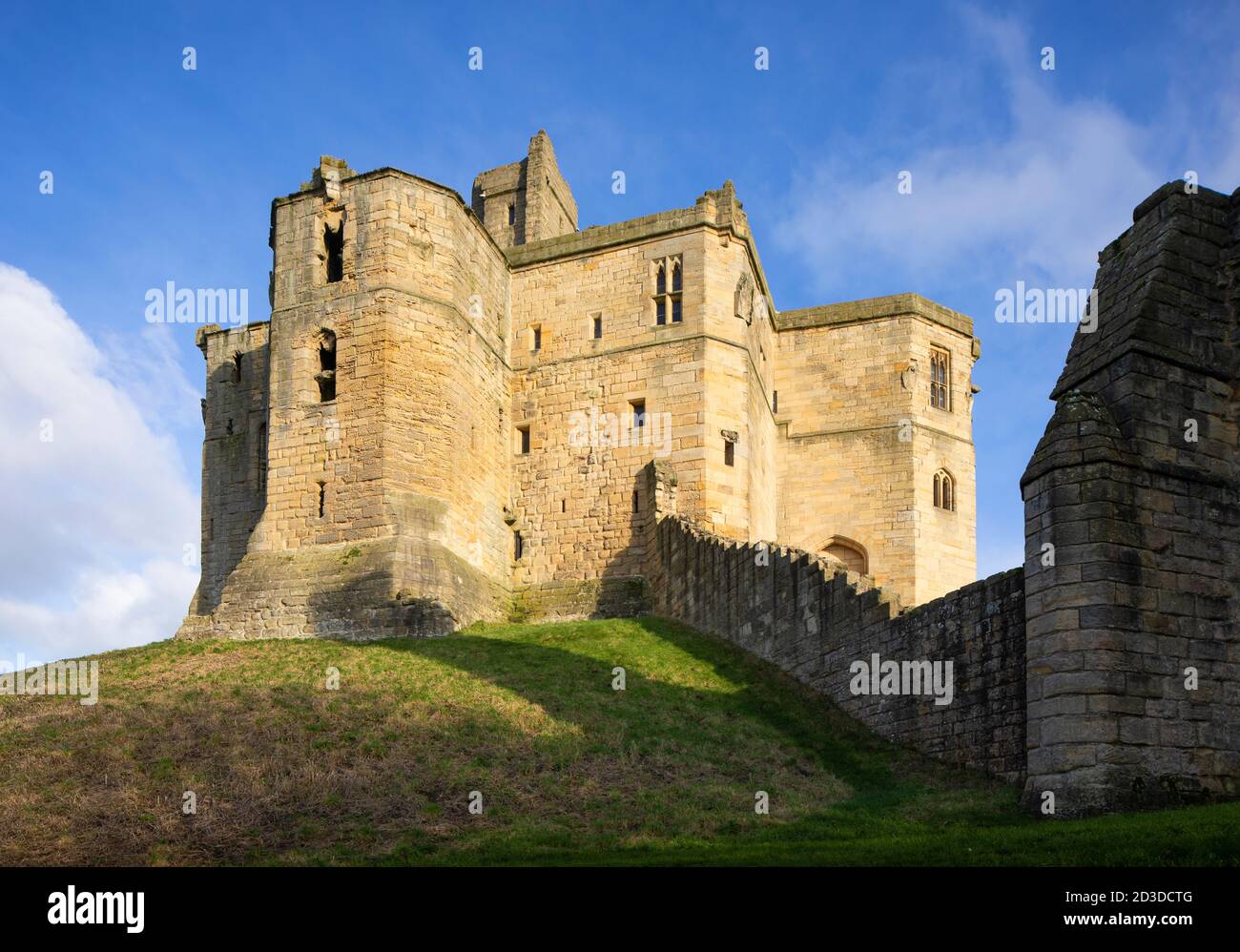 Warkworth Castle, Warkworth, Northumberland. Herbst (November 2019) Stockfoto