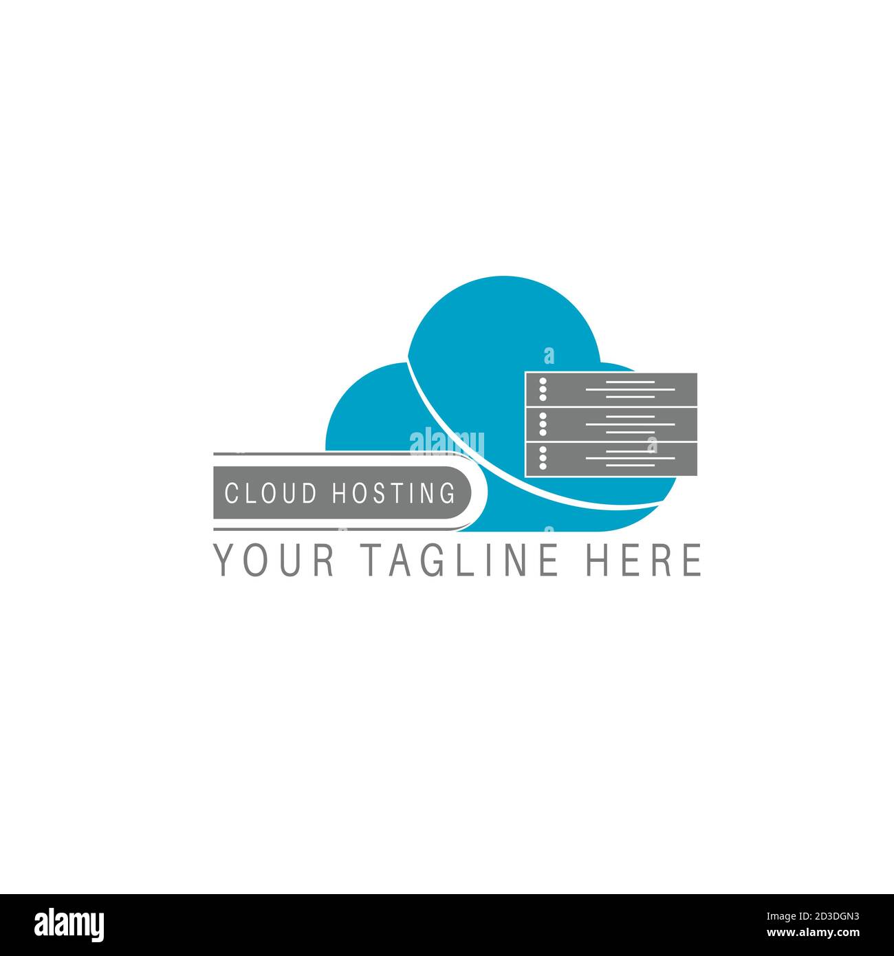 Cloud Hosting Logo Illustration Design. Stock Vektor
