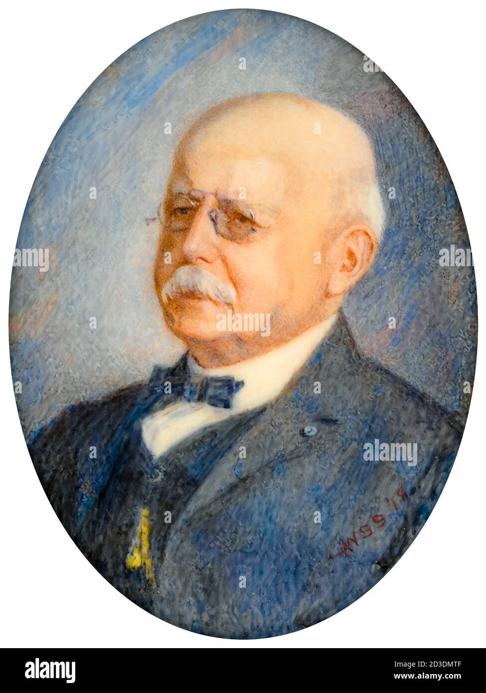Thomas Corwin Mendenhall (1841-1924), amerikanischer Physiker und Meteorologe, Porträtminiatur von Annie Ware Sabine Siebert, 1918 Stockfoto