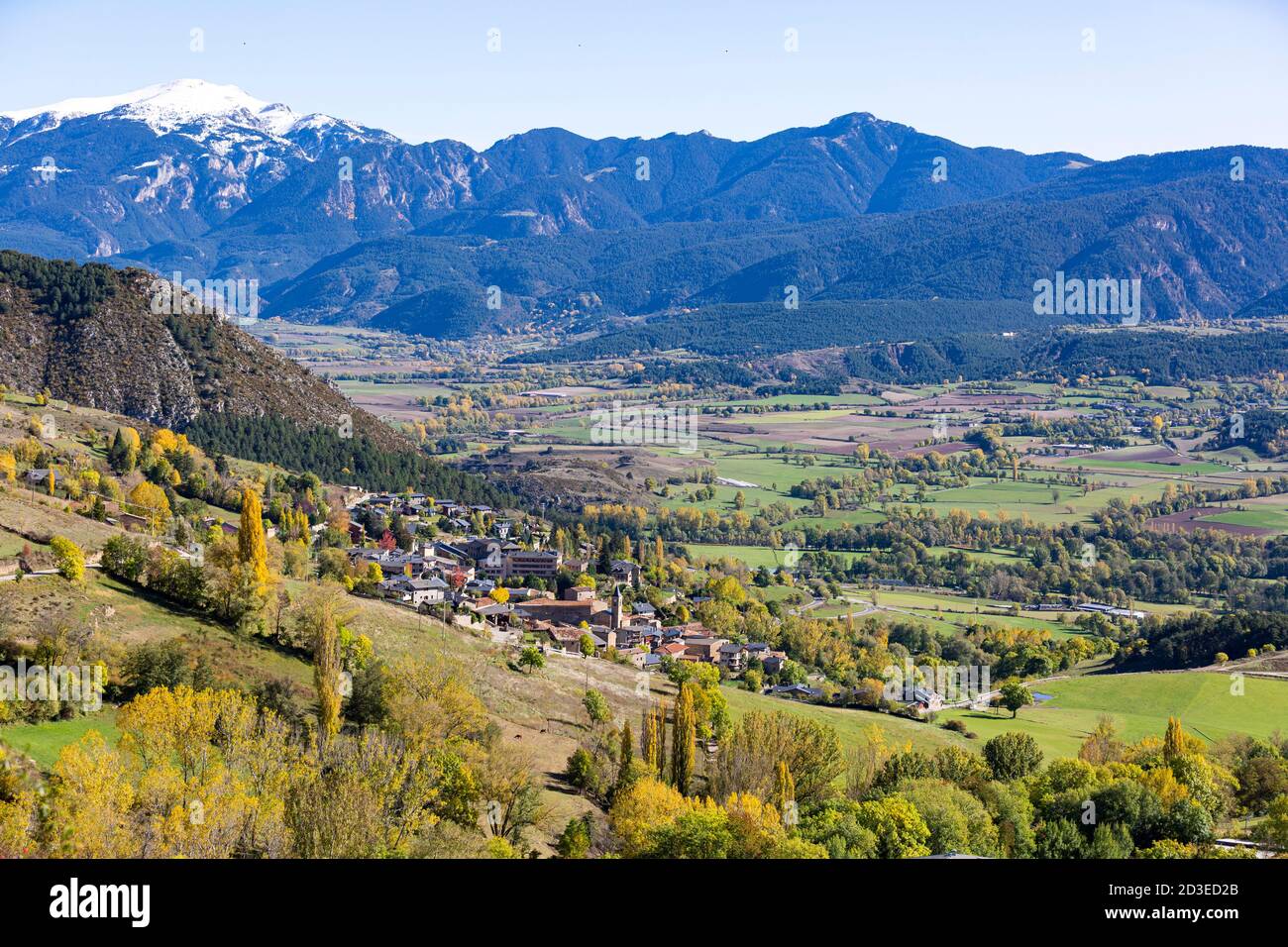Das Dorf Prullans, Cerdanya. Stockfoto