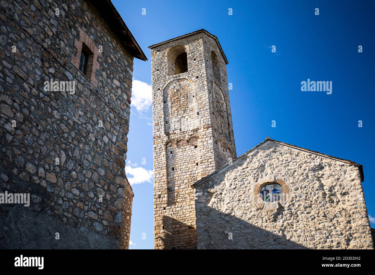 Santa Eugenia Turm, Cerdanya. Stockfoto