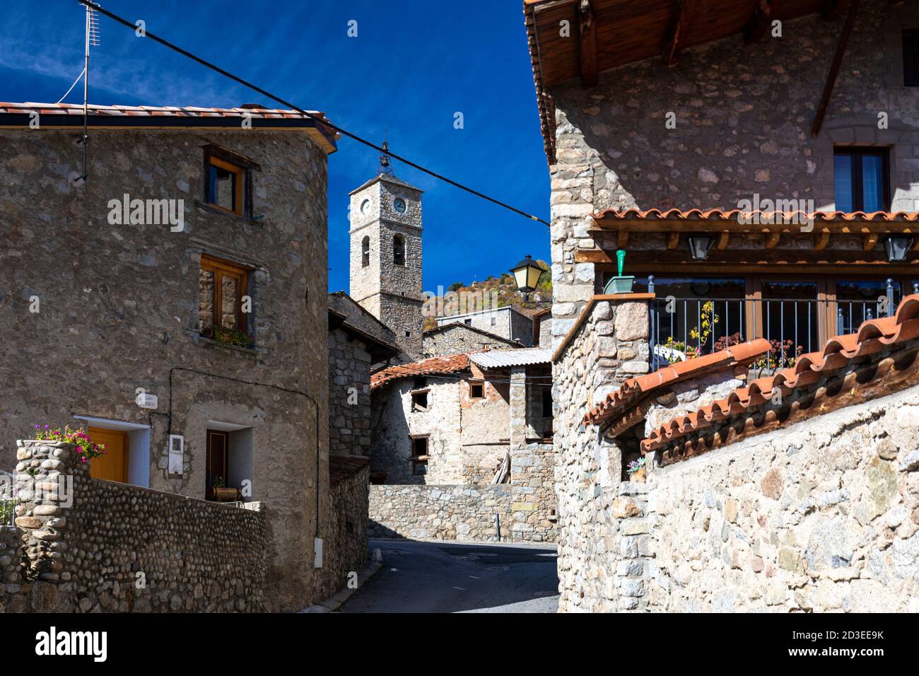 Arança Dorf, Cerdanya. Stockfoto