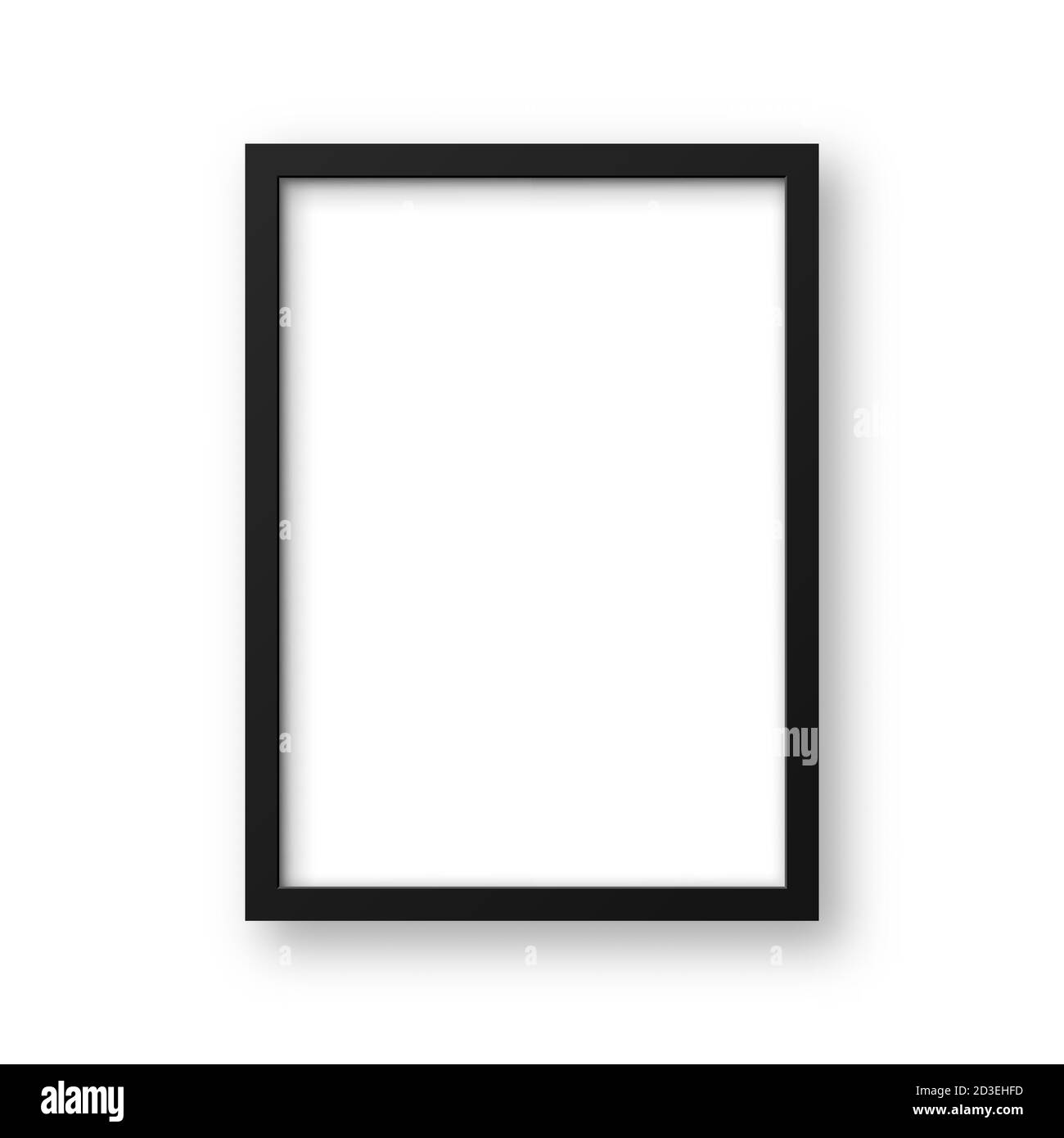 Realistischer Bilderrahmen isoliert auf weißem Hintergrund. Leeres Postermockup. Leerer Fotorahmen. Vektorgrafik. Stock Vektor