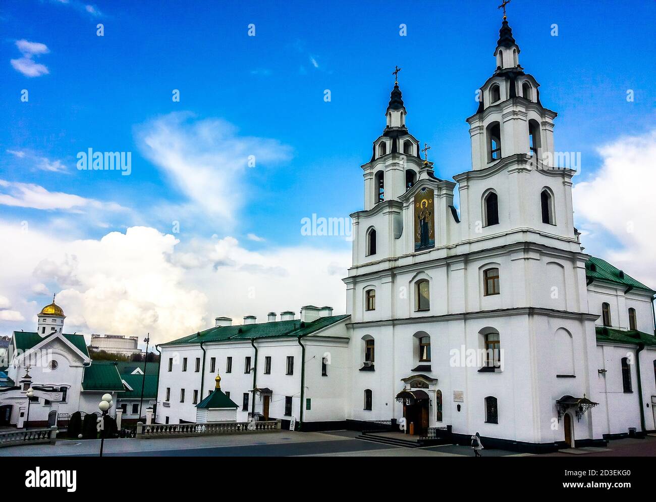 Die Heilig-Geist-Kathedrale in Minsk, Weißrussland, ist dem Heiligen Geist geweiht. Es ist die zentrale Kathedrale der weißrussischen orthodoxen Kirche. Stockfoto