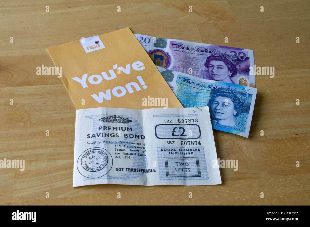 National Saving s & Investments ( NS&I ) Premium Savings Bonds, Großbritannien Stockfoto