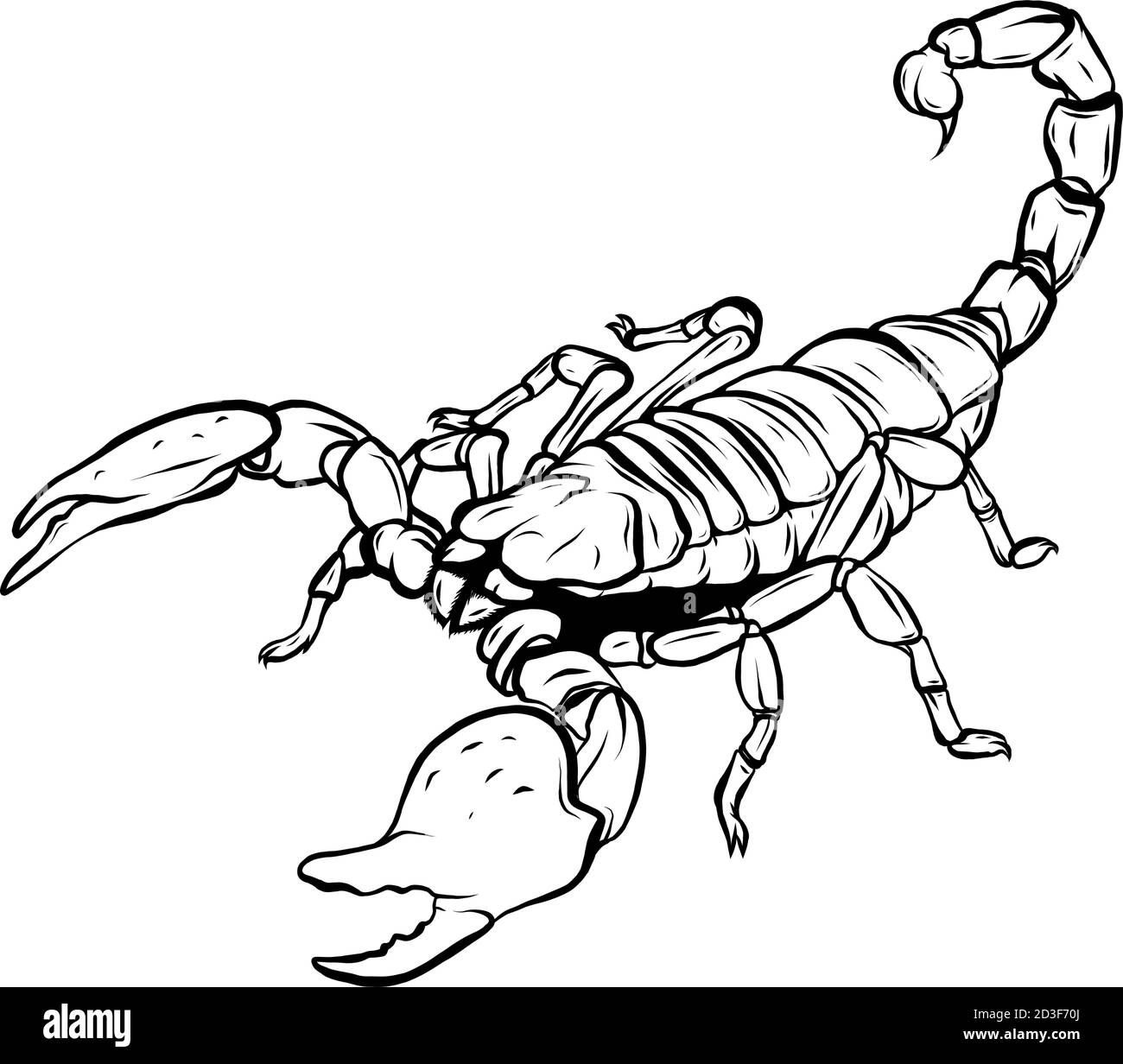 Maskottchen Ikone Illustration eines Skorpions, ein räuberischer Arachnid der Ordnung Scorpiones Stock Vektor