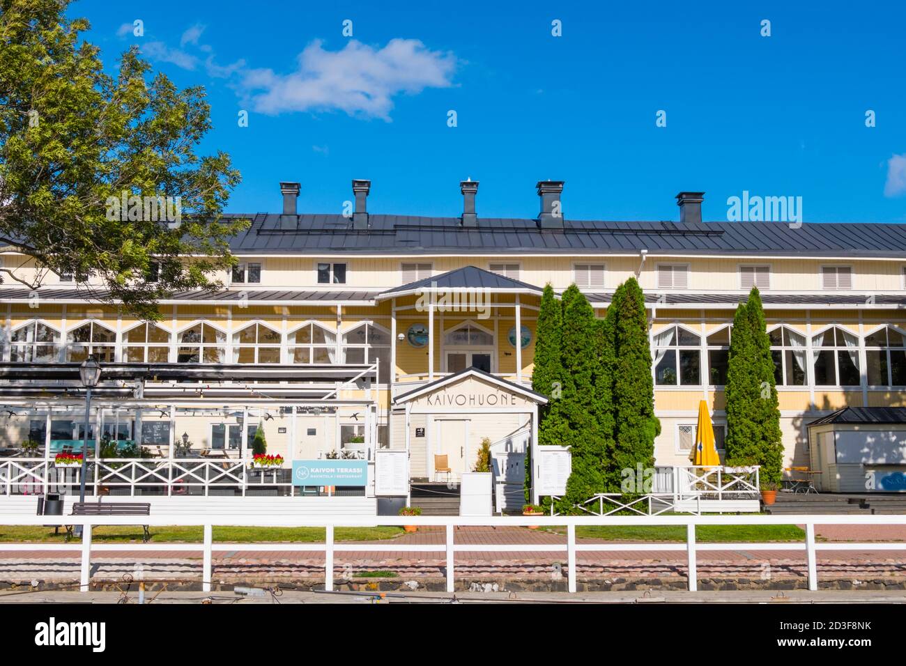 Kaivohuone, Restaurant am Jachthafen, Naantali, Finnland Stockfoto