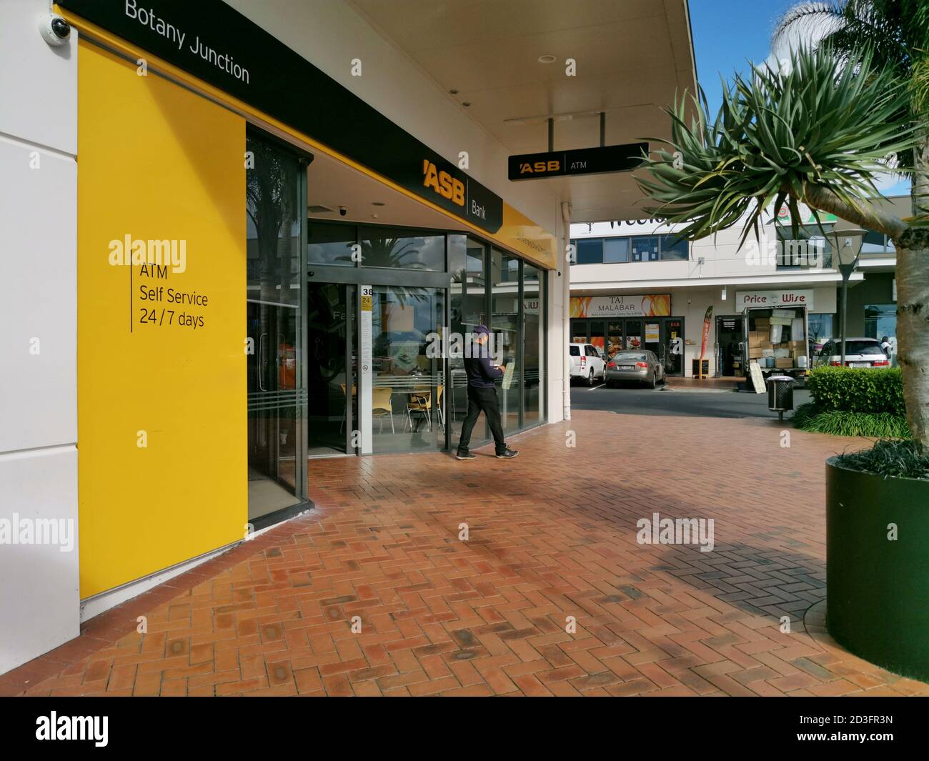 AUCKLAND, NEUSEELAND - 23. April 2019: Auckland / Neuseeland - 23 2019. April: ASB-Bankbüro als Botany Junction Stockfoto